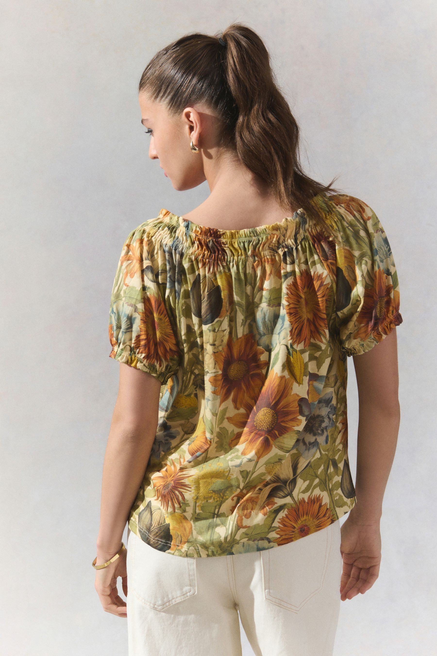 Next Blusenshirt Kurzärmelige Bluse mit gerafftem günstig online kaufen