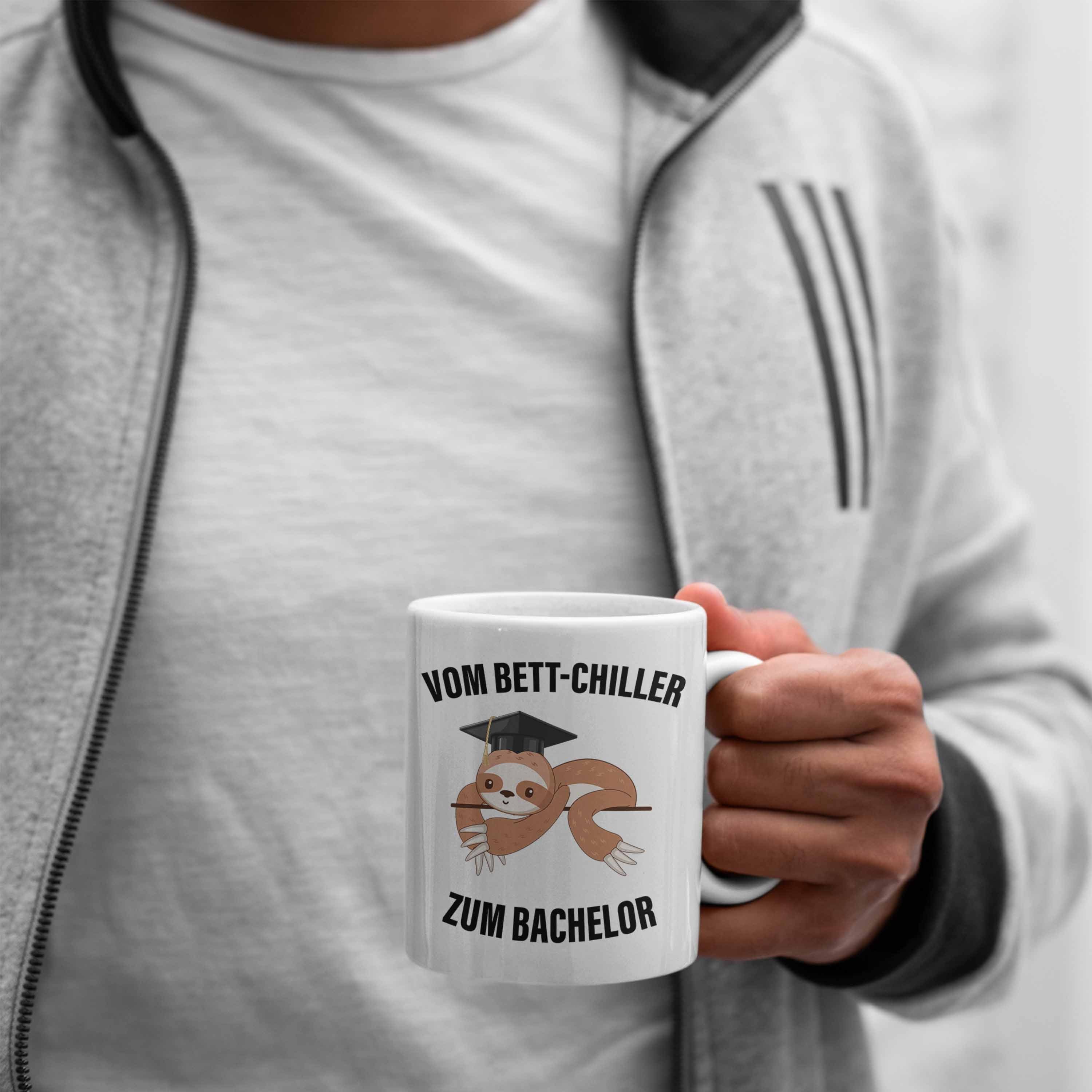 Bestanden Trendation Tasse zum Geschenk - Abi Weiss Bachelor Graduation Tasse Master Bett-Chiller Abschluss Trendation Spruch Abitur Bachelor Prüfung Vom