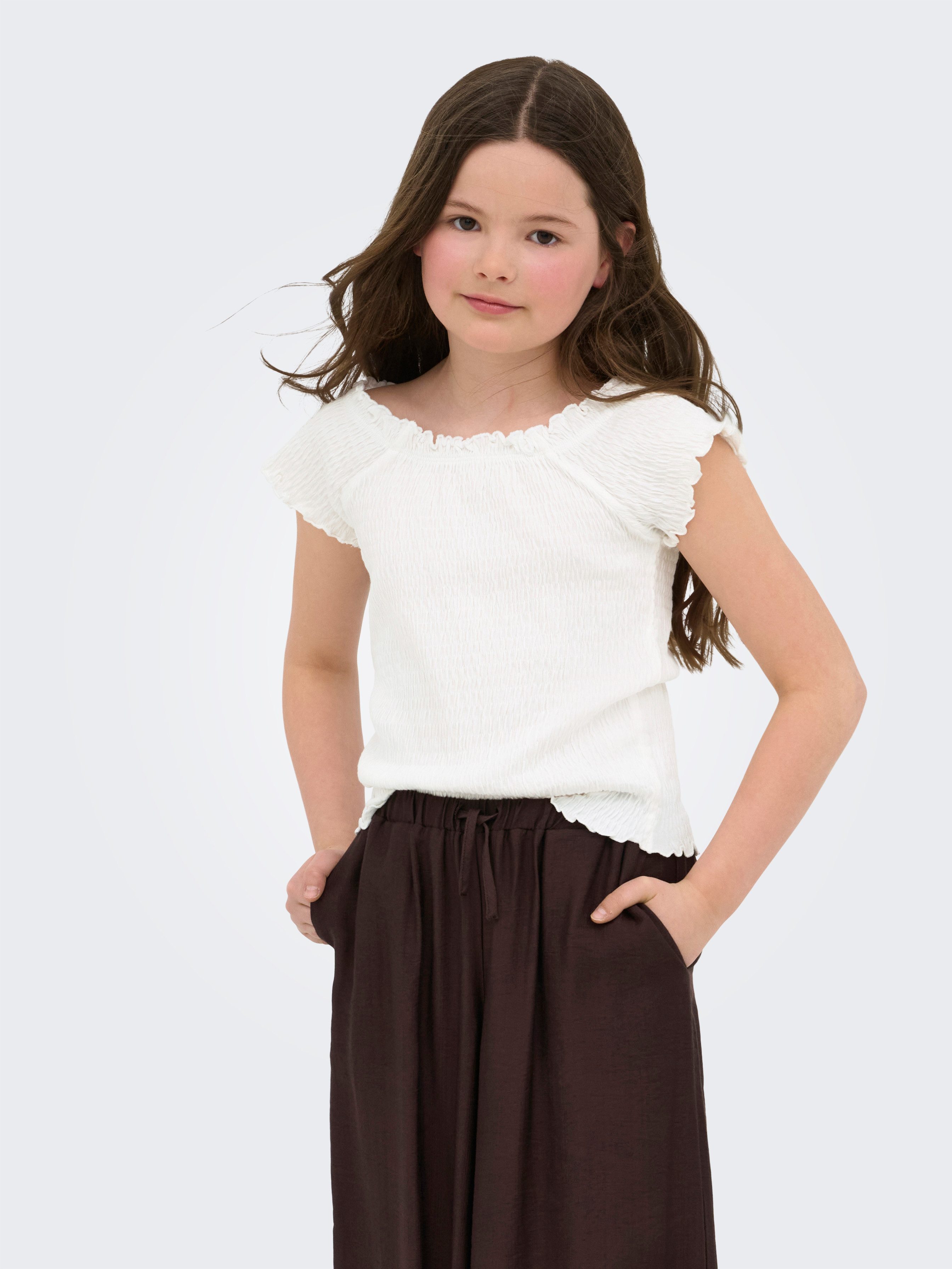 KIDS ONLY Carmenshirt KOGJOJO LIFE SS TOP JRS mit gewellten Kanten
