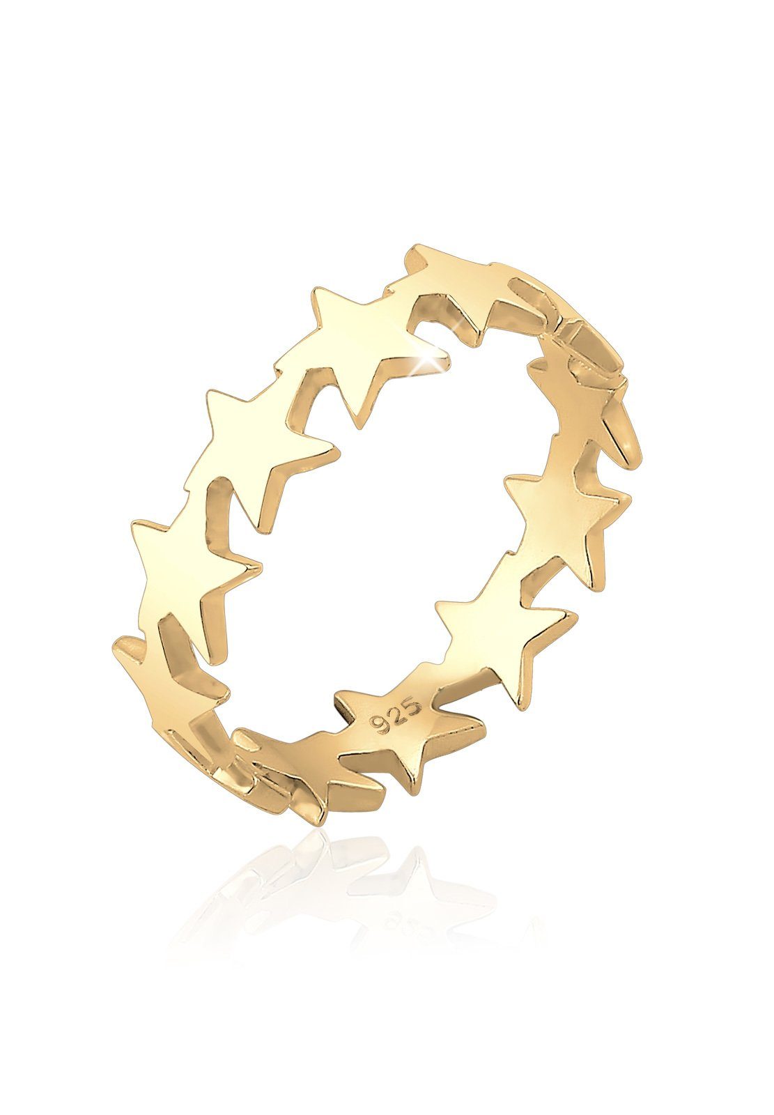 Elli Silber Gold Fingerring Sterne Star 925 Astro