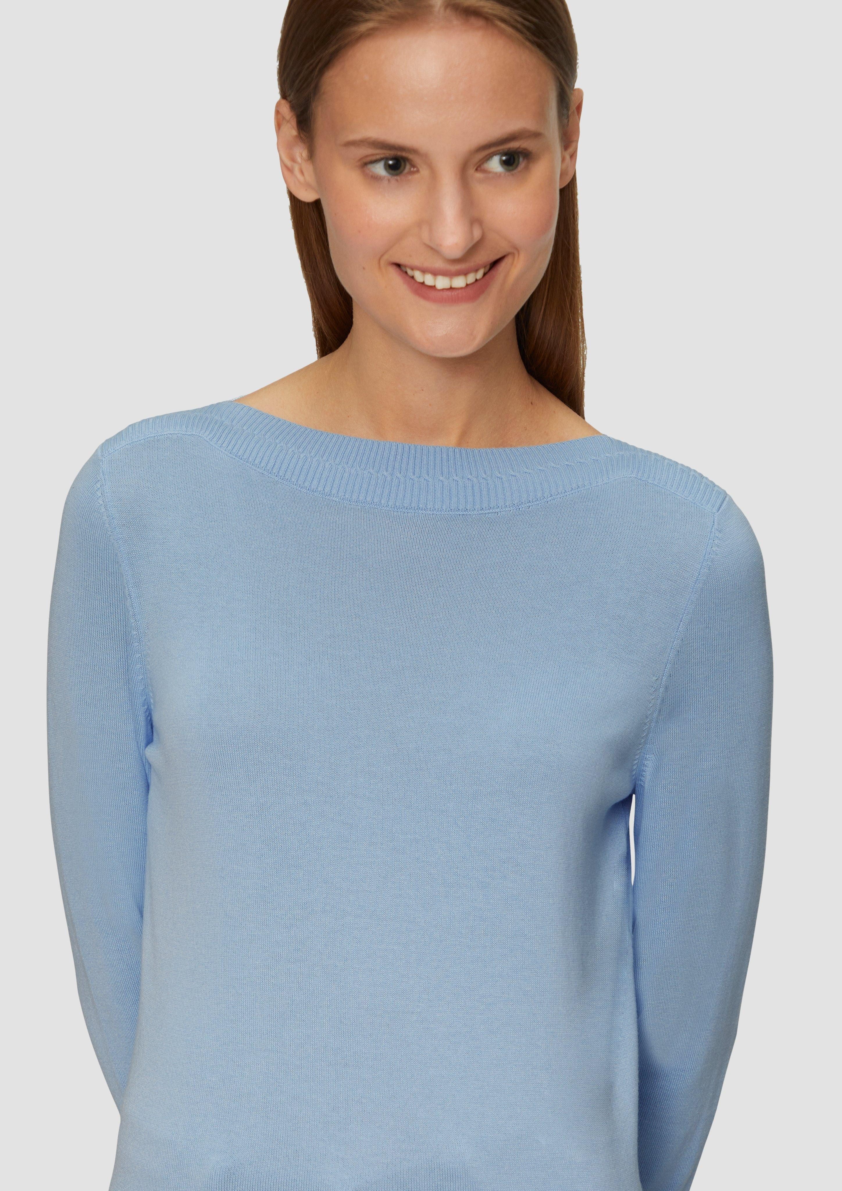 s.Oliver Strickpullover Strickpullover mit U-Boot-Ausschnitt günstig online kaufen