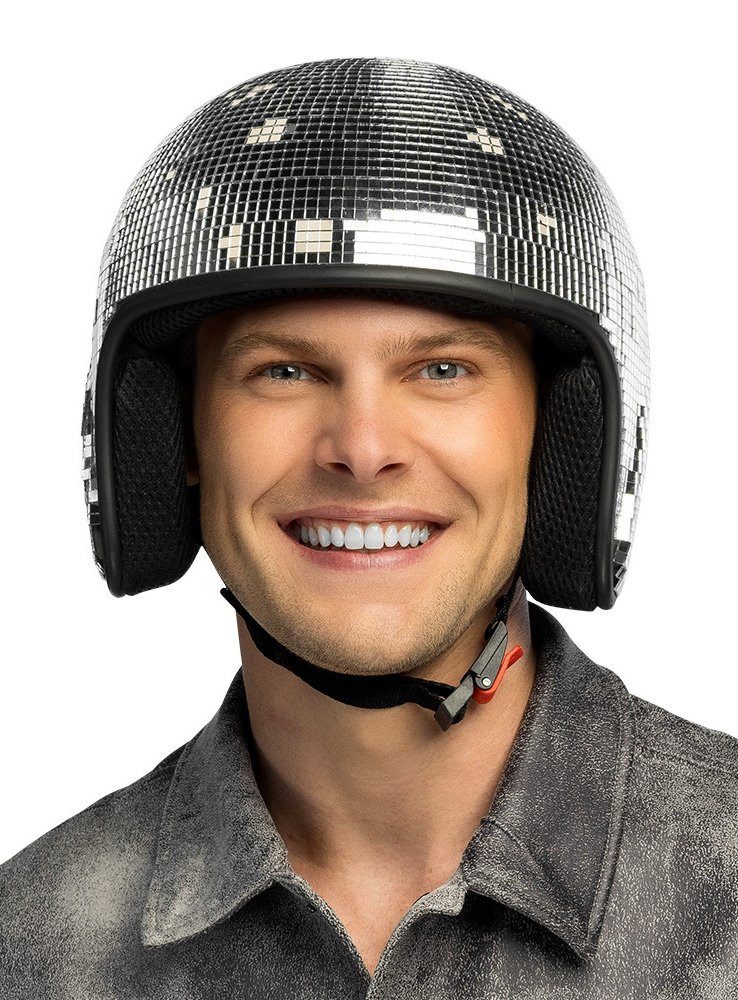 Smiffys Kostüm Disco Helm - Lustiges Karneval Party Kostümzubehör, Die Discokugel für den Kopf!