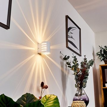 hofstein Wandleuchte »Terne« moderne Wandlampe aus Metall in Weiß, ohne Leuchtmittel, G9, mit Lichteffekt an der Wand, An-/Ausschalter