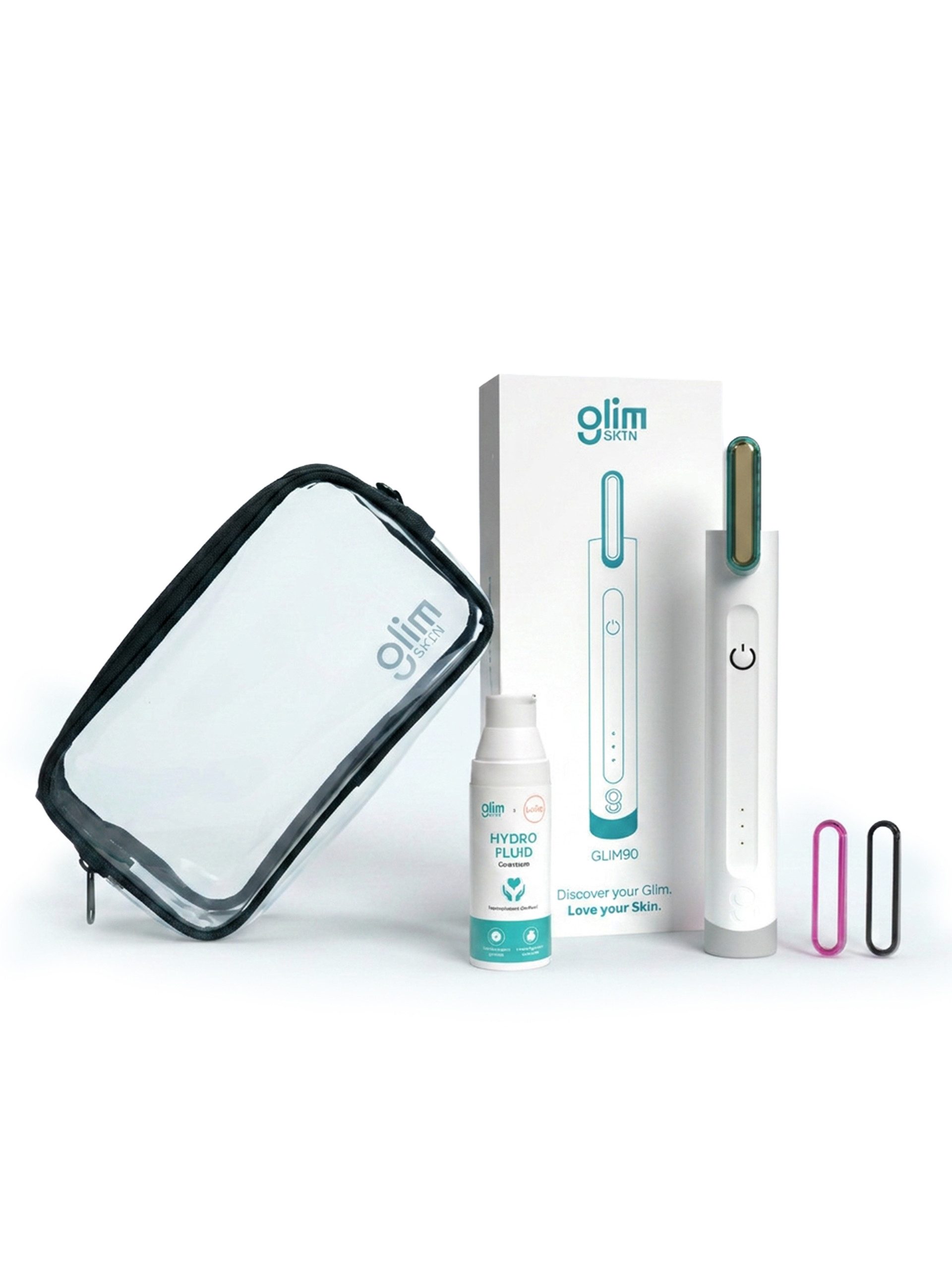 Glim Skin Kosmetikbehandlungsgerät Professionelles Kaltplasma-Kosmetikgerät GLIM90 Hydrofluid Reiseetui, Elektrische Gesichtsbürste, Gesichtspflege Gerät, Gesicht reinigen