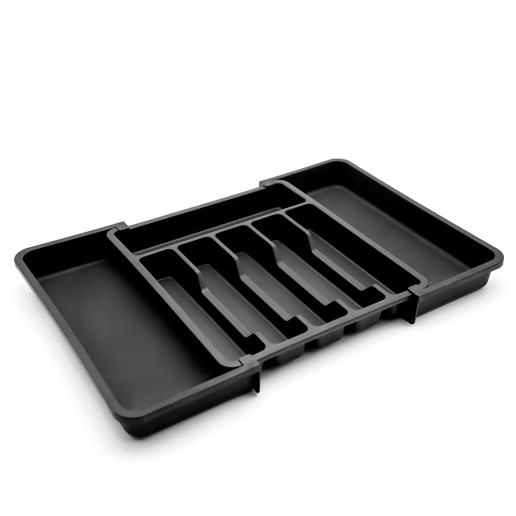 BigDean Besteckeinsatz Schubladen Organizer aus Kunststoff in Schwarz günstig online kaufen