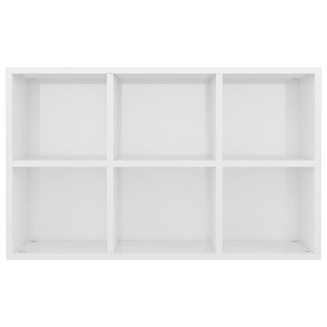 furnicato Bücherregal Bücherregal/Sideboard Hochglanz-Weiß 66x30x98 cm Holzwerkstoff