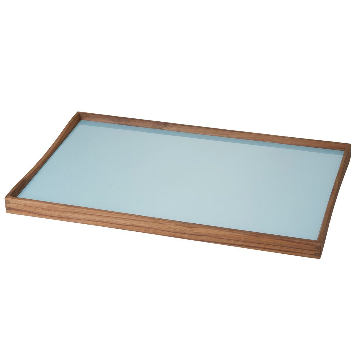 Architectmade Tray x Dekotablett (Medium); Tablett Serviertablett 30 in Laminat/Teakholz; Zweifarbiges cm Blau/Schwarz aus 48 Wendetablett Turning