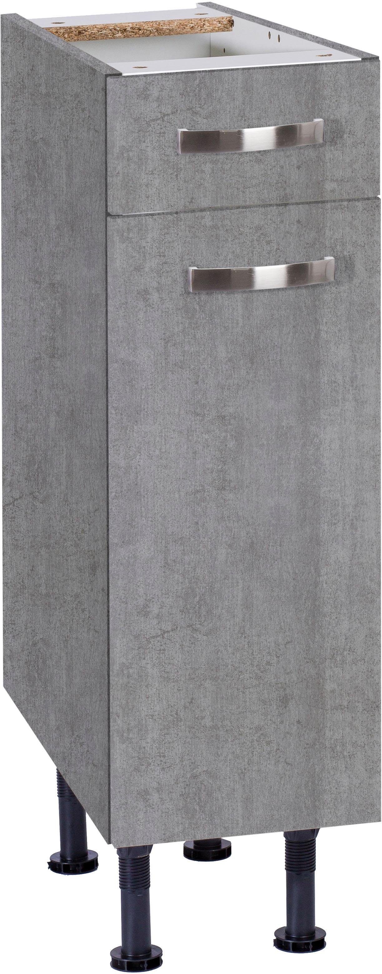 Cara cm, Unterschrank beton Vollauszug Breite 30 mit OPTIFIT | beton/beton Soft-Close-Funktion und