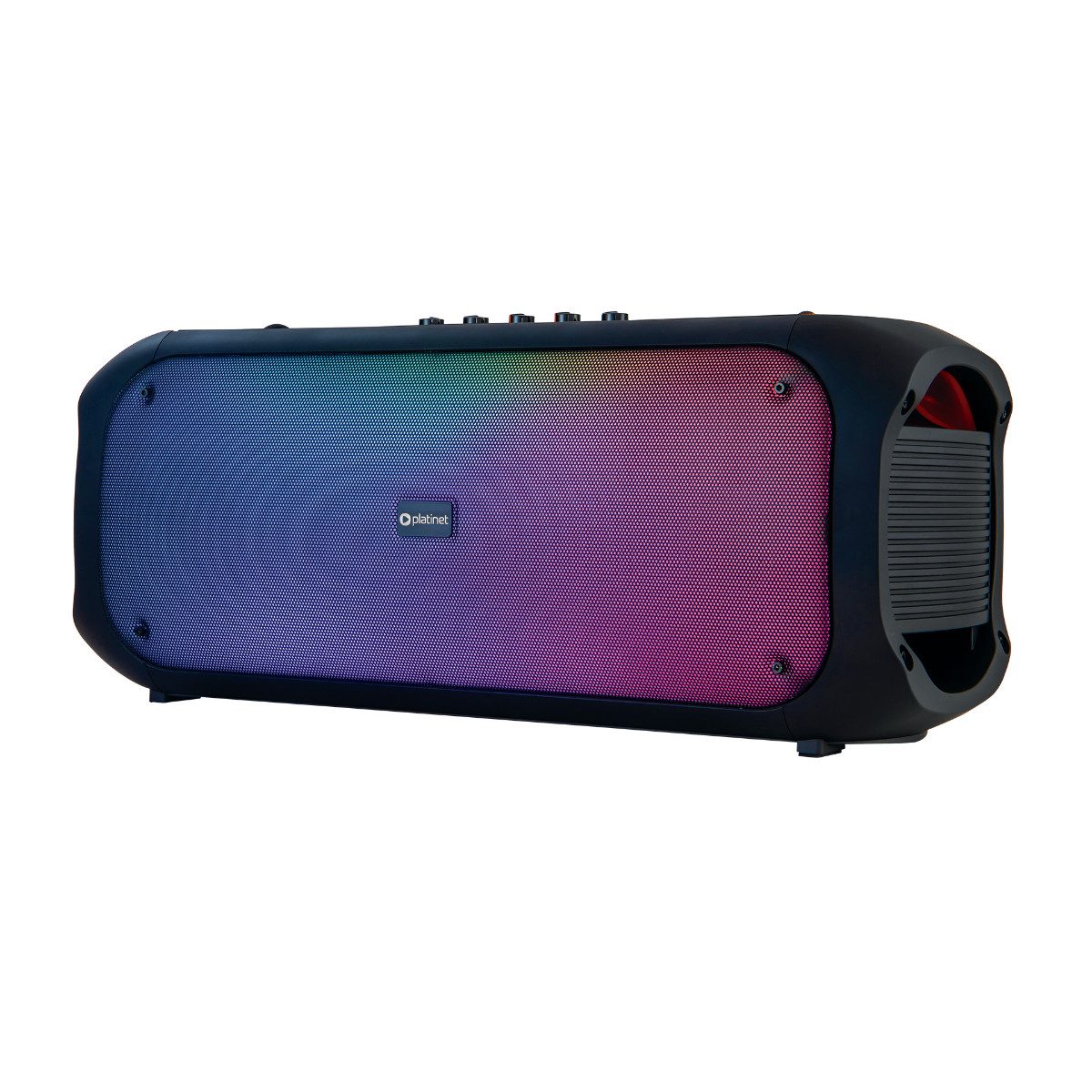 Platinet PMPB360 Boombox (FM, 60 W, 60W Boombox mit 2 Mic Echo, RGB, FM, microSD, AUX, TWS, USB C)