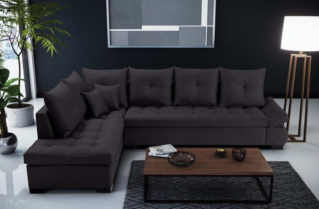 Siblo Ecksofa Geräumiges und elegantes Ecksofa Salvatore Braun