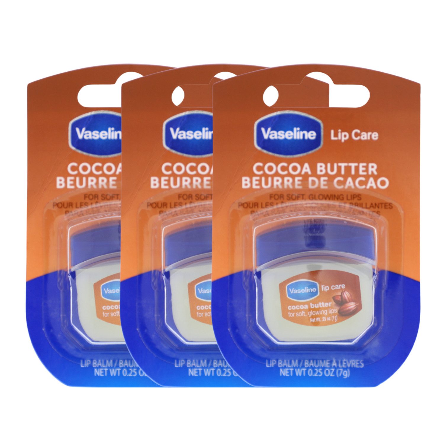 Vaseline Lippenpflegestift 3x Vaseline Lip Therapy Cocoa Butter je 7g Pflegender Бальзам для губ für