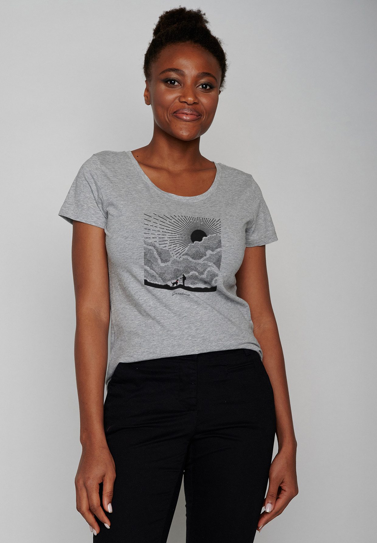 GreenBomb T-Shirt Loves Nature Buddies Motiv Natur (1-tlg., 1) figurbetont, leicht tailliert, klassische Kurzärmel