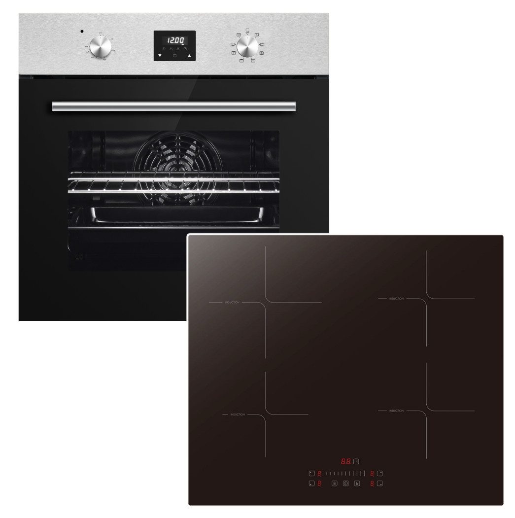 PKM Backofen-Set Einbaubackofen 8 Funktionen+ PKM Induktionskochfeld Boost Touch Slider, mit Nein