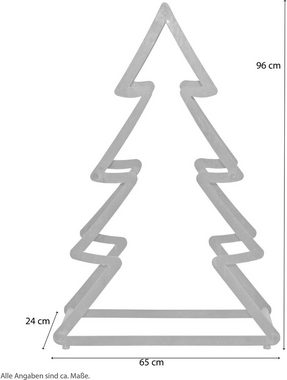 HOFMANN LIVING AND MORE Dekobaum Weihnachtsbaum, Weihnachtsdeko aussen, aus Metall, mit rostiger Oberfläche, Höhe ca. 95 cm