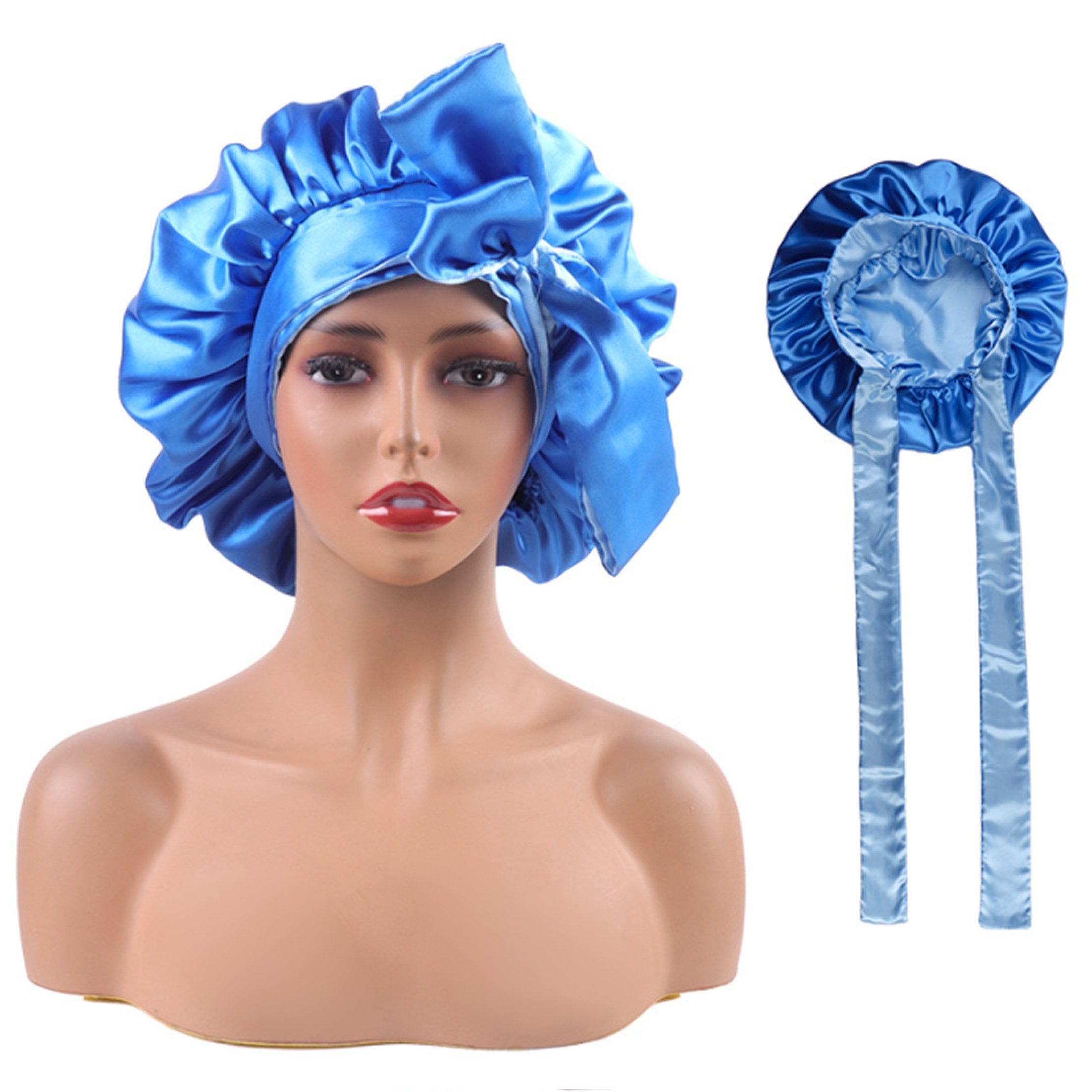 KINSI Stirnband Satin-Schlafhaube mit Breitkrempe,doppellagig,langer Riemch günstig online kaufen