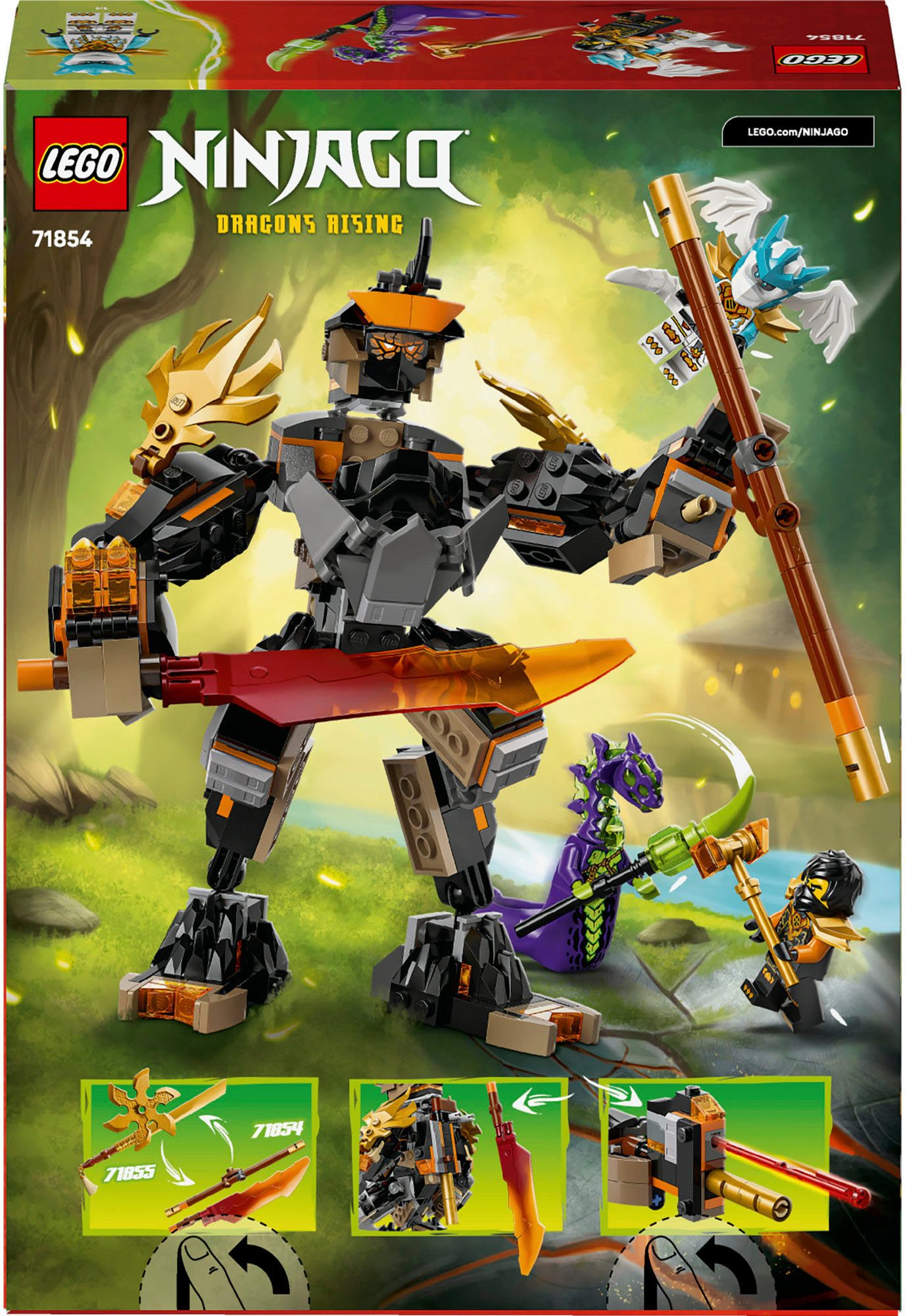 LEGO® Coles Action-Mech und Drachen-Zane (71854), LEGO Ninjago Konstruktionsspielsteine, (364 St), Made in Europe