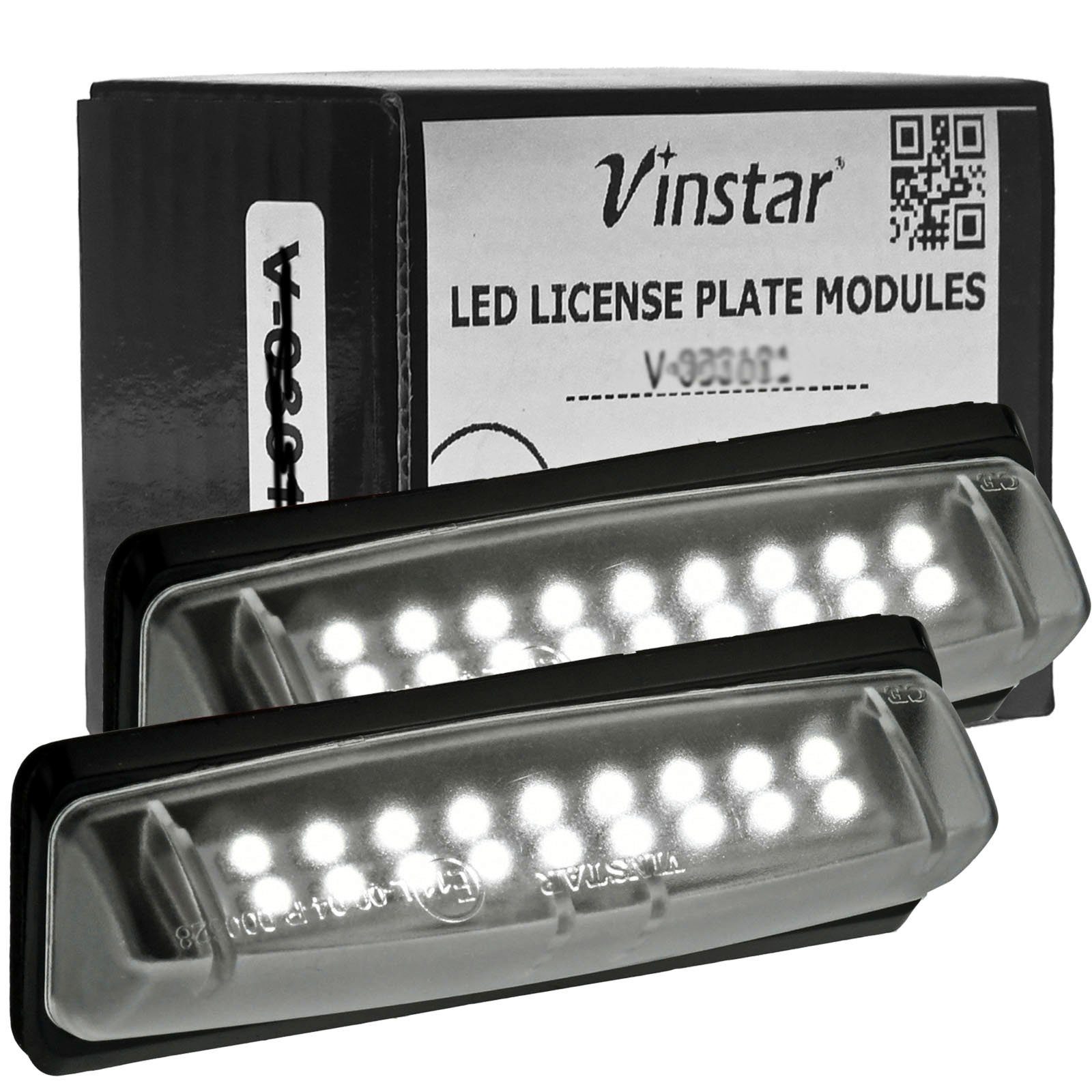 Vinstar KFZ-Ersatzleuchte LED Kennzeichenbeleuchtung E-geprüft für TOYOTA, kompatibel mit: TOYOTA Prius 00-03 Avensis 01-09 Camry Echo