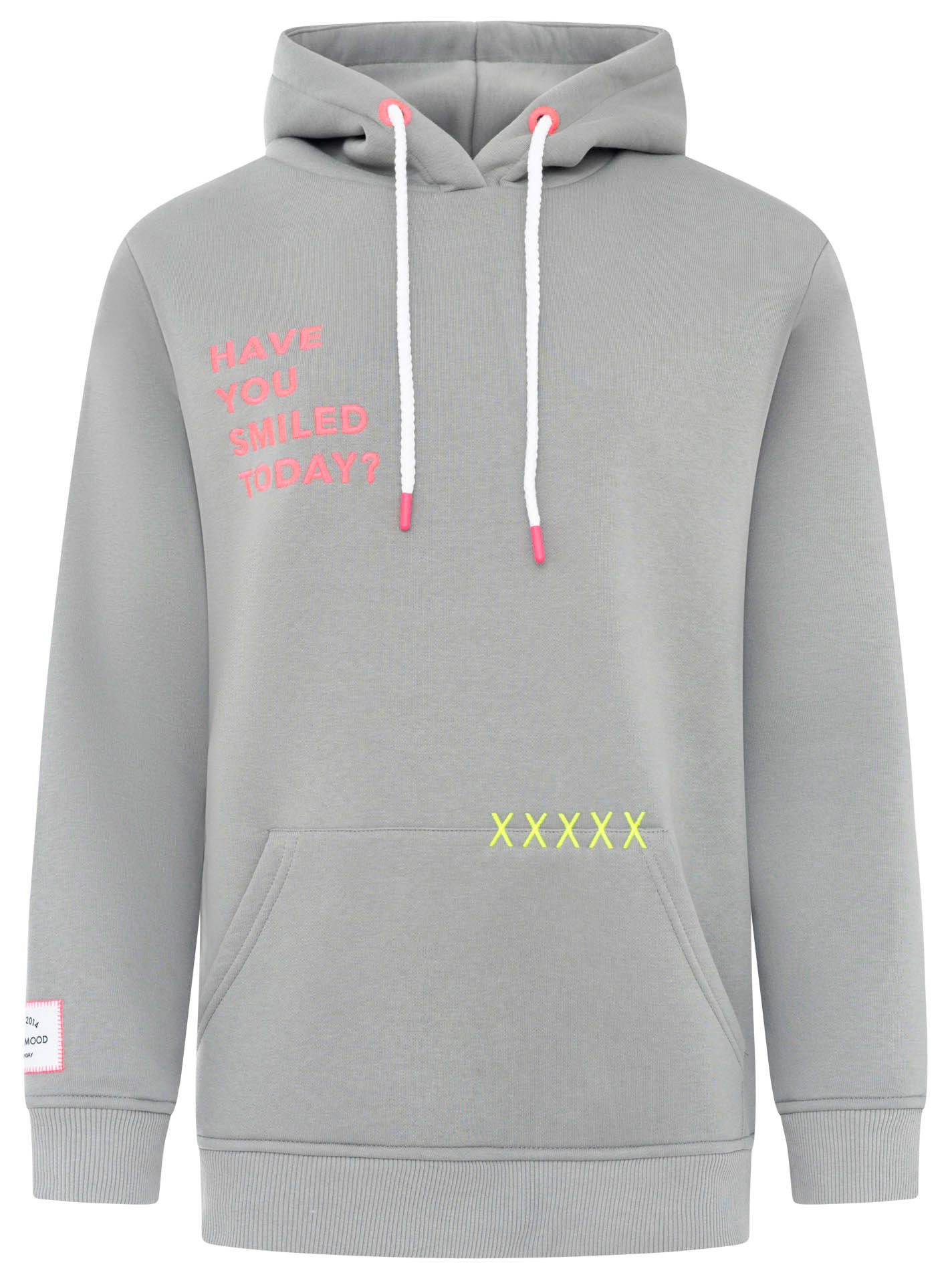 Zwillingsherz Hoodie "Smile Cross" Statement Schriftzug, Stickerei, Kapuze, Kängurutasche