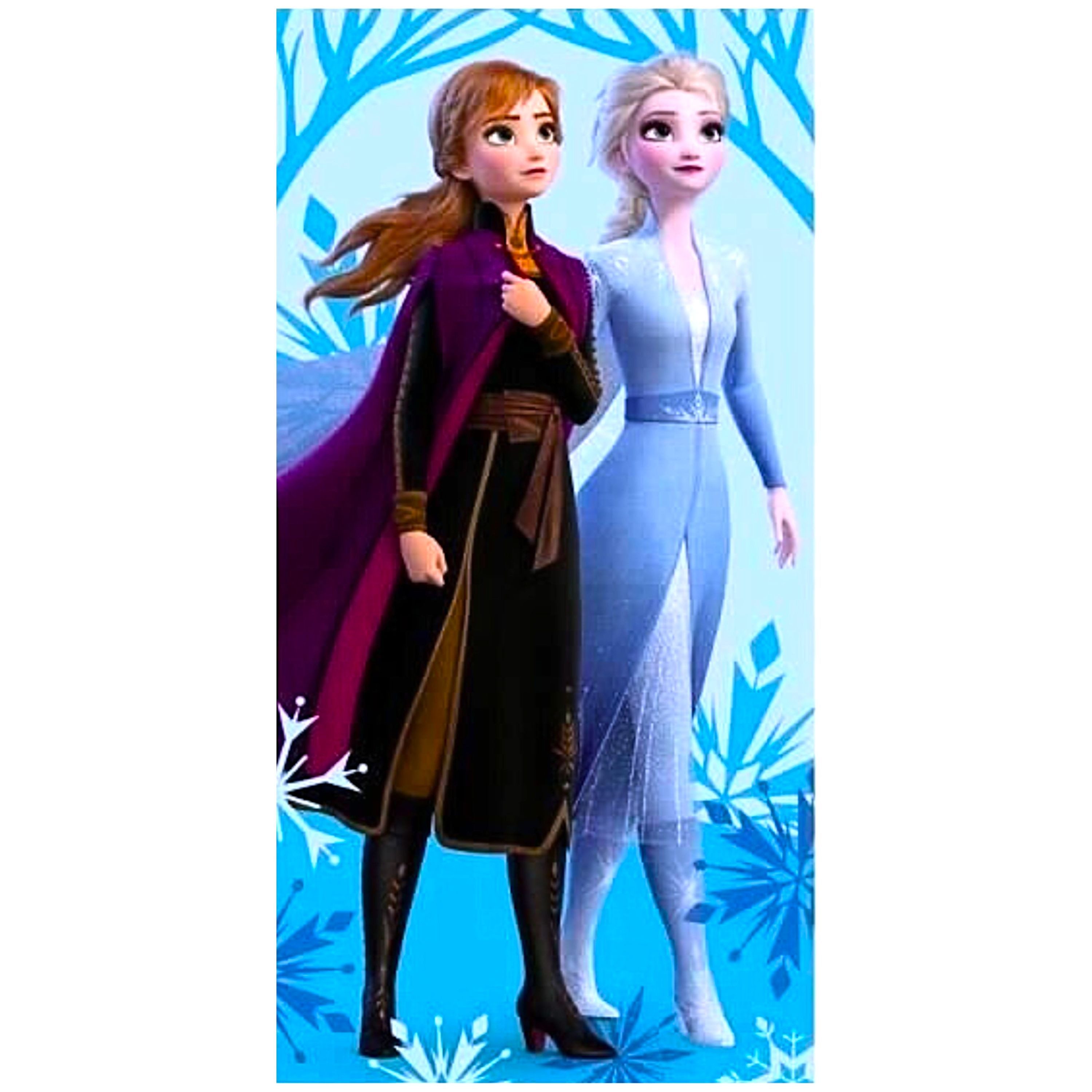 Disney Frozen Badetuch Elsa & Anna, Baumwolle, Kinder Strandtuch 70 x 140 cm