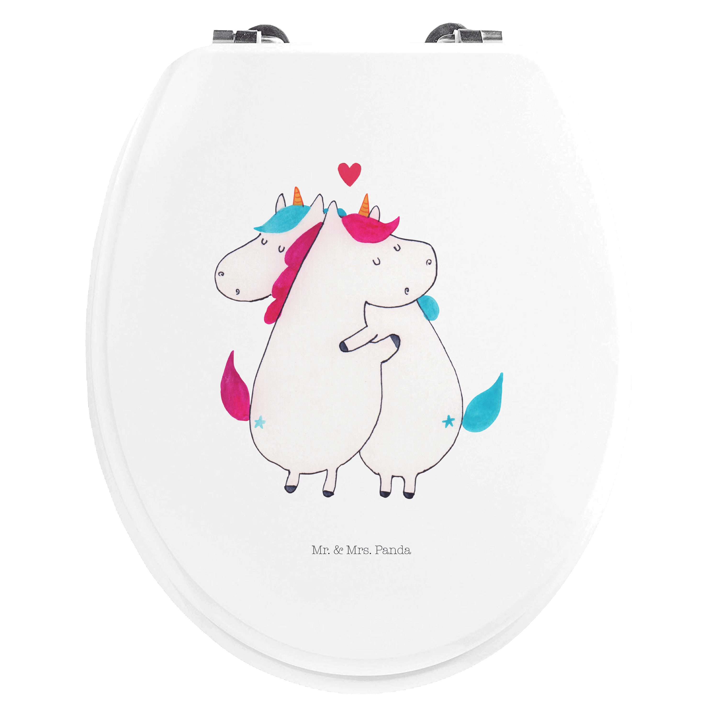 WC-Sitz Einhorn Mitteilung - Weiß - Geschenk, Klodeckel, Einhörner, Toilette