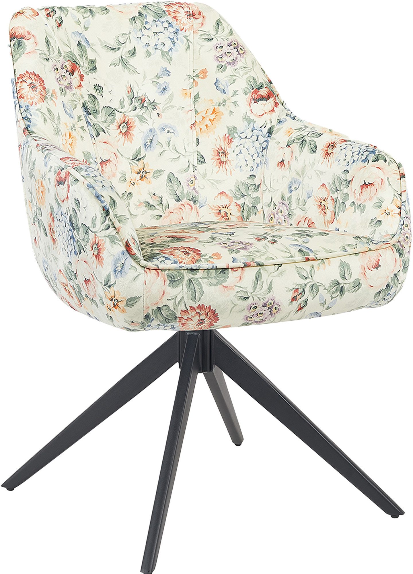 B&D home Polsterstuhl ARVIT (1 St), mit Armlehnen, Taschenfederkern-Sitz, Metallgestell 360° drehbar