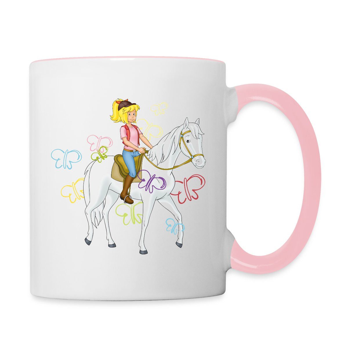 Spreadshirt Tasse Bibi Und Tina Bibi Reitet Auf Stute Sabrina Tasse Zweifarbig, Keramik