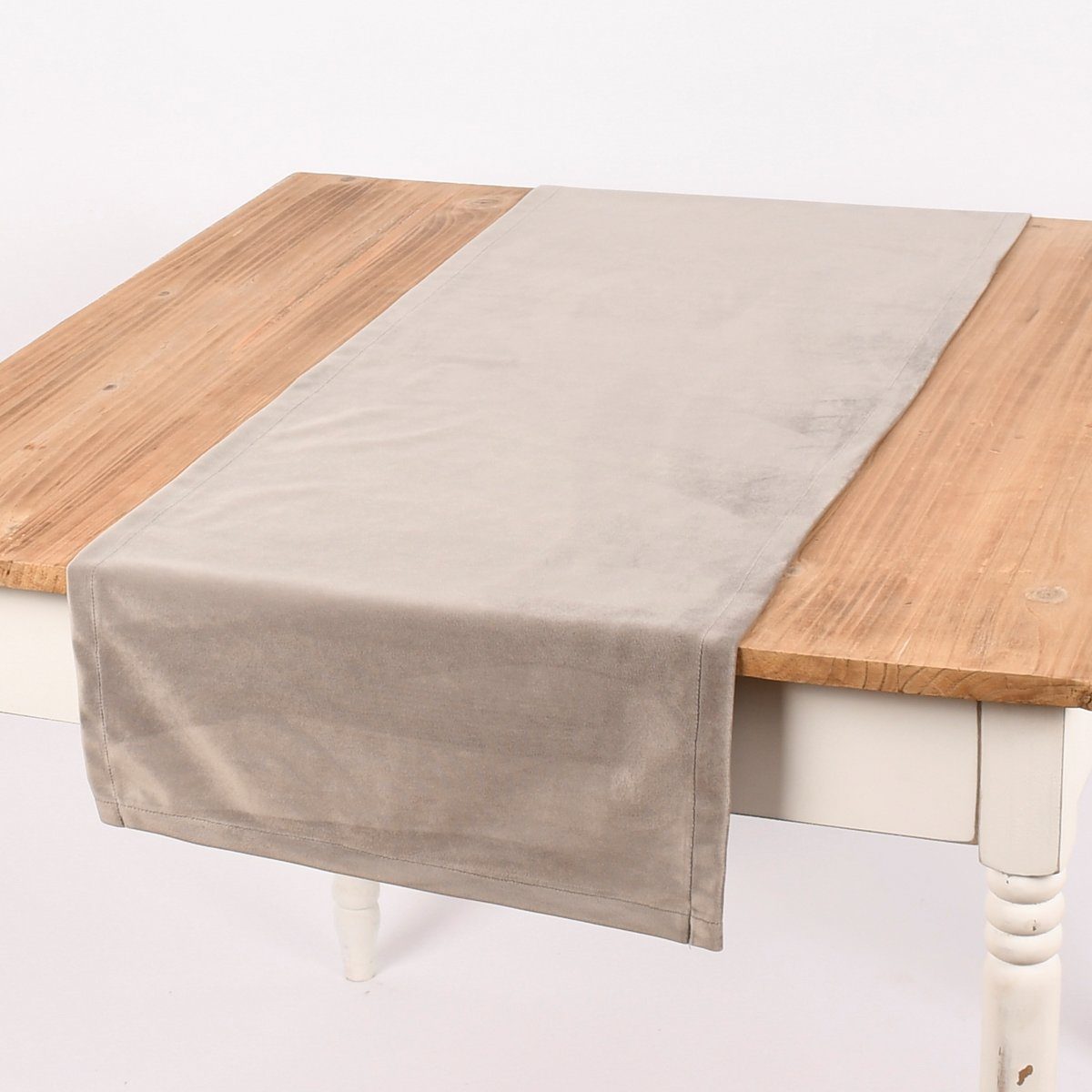 Tischläufer Magma Tischläufer Samt uni mittelgrau 40x145cm