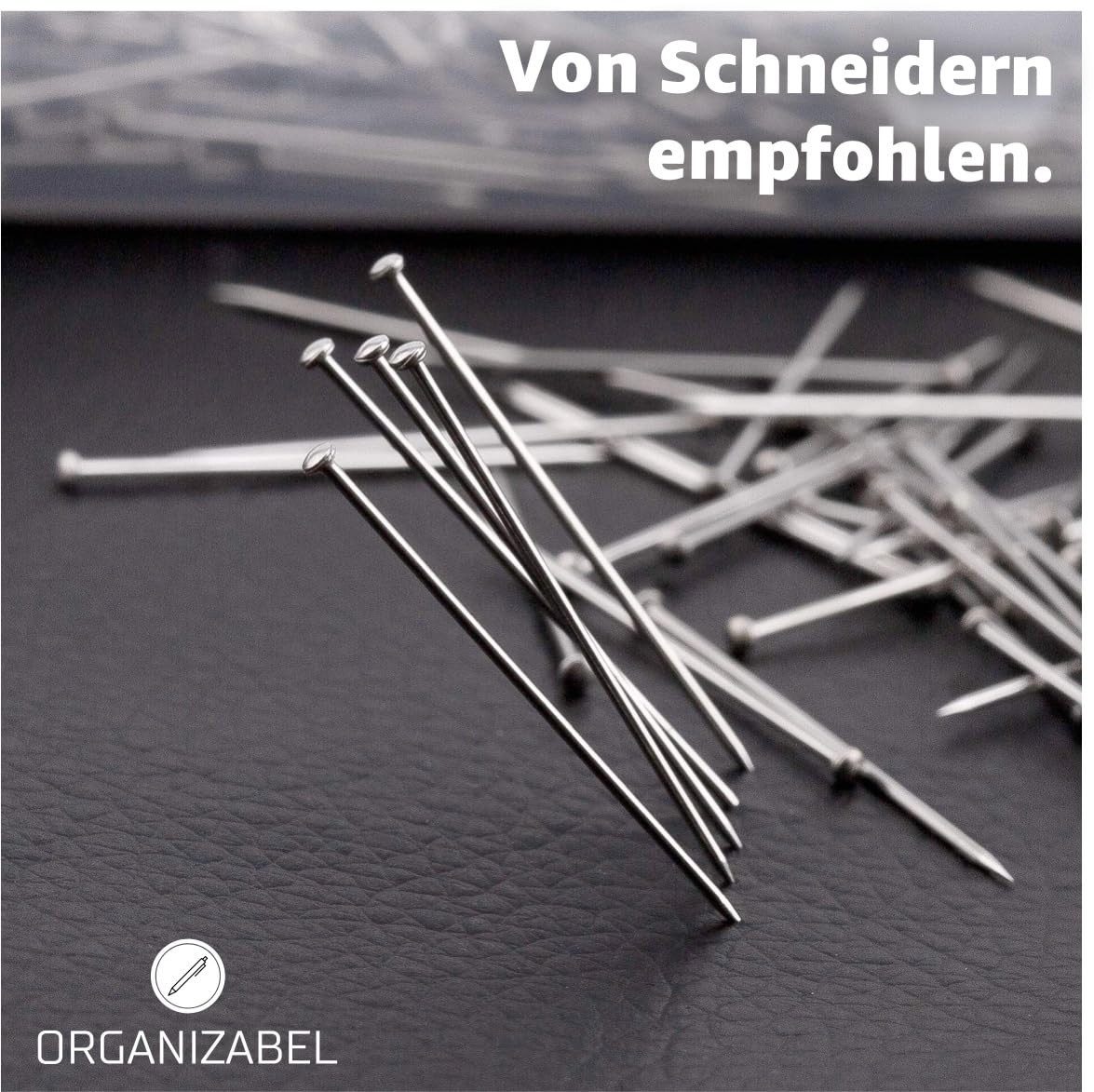 Organizabel Stecknadeln 3000x Reißnagel, Kopfstifte & Stecknadeln mit 13mm Kopf Bastelarbeiten, 3000er Set 3000 St., 3000 Stück