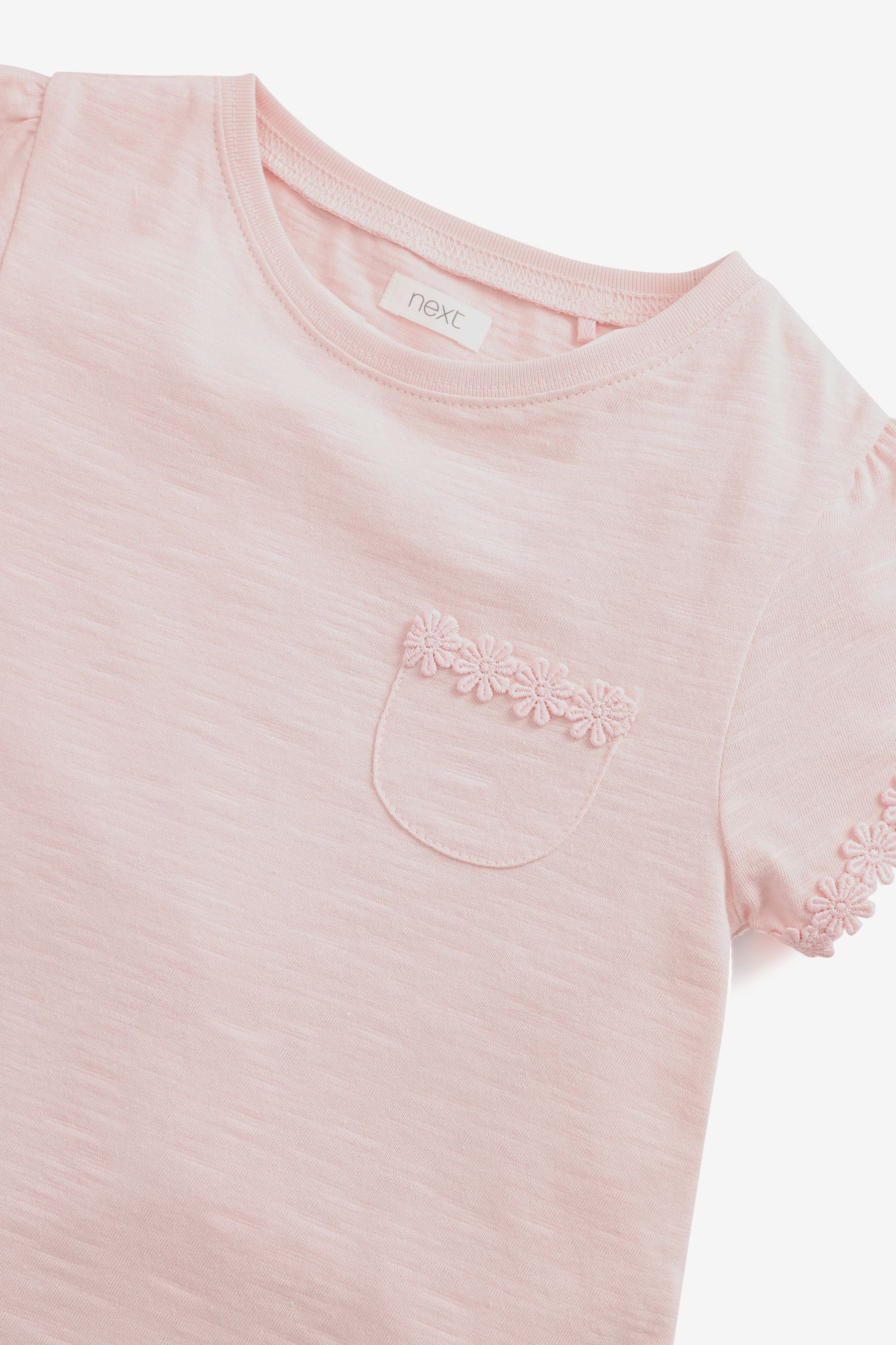 Next T-Shirt T-Shirt mit Pink Blümchentasche (1-tlg)