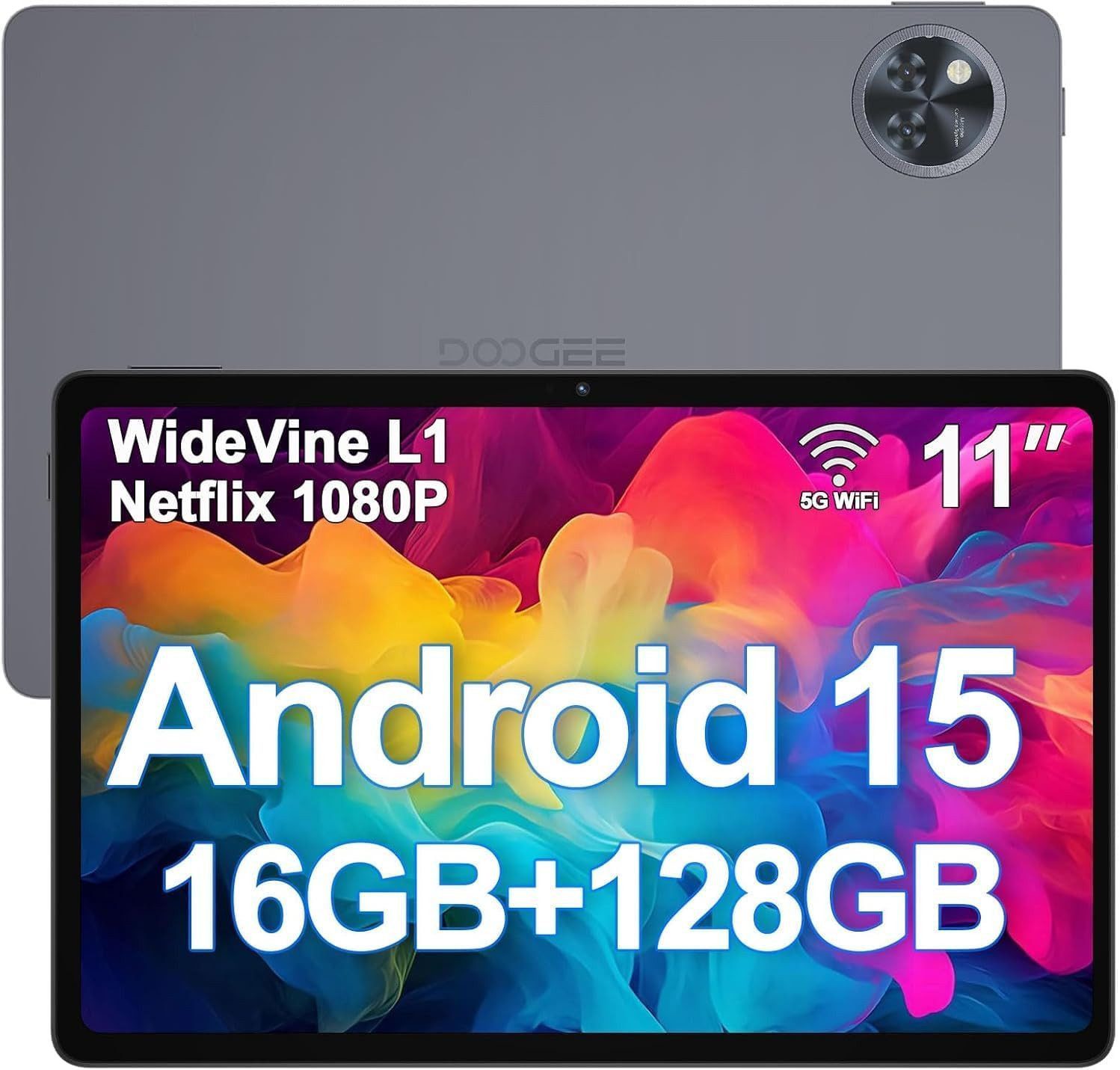 DOOGEE U11 Android Kinder Tablet 11 Zoll 8580mAh 4GB+128GB/2TB Gaming Tablet (11", 4 GB, Android 15, Android 15,13MP+5MP,Octa-Core Tablets PC 2.4G/5G WLAN /Face ID)