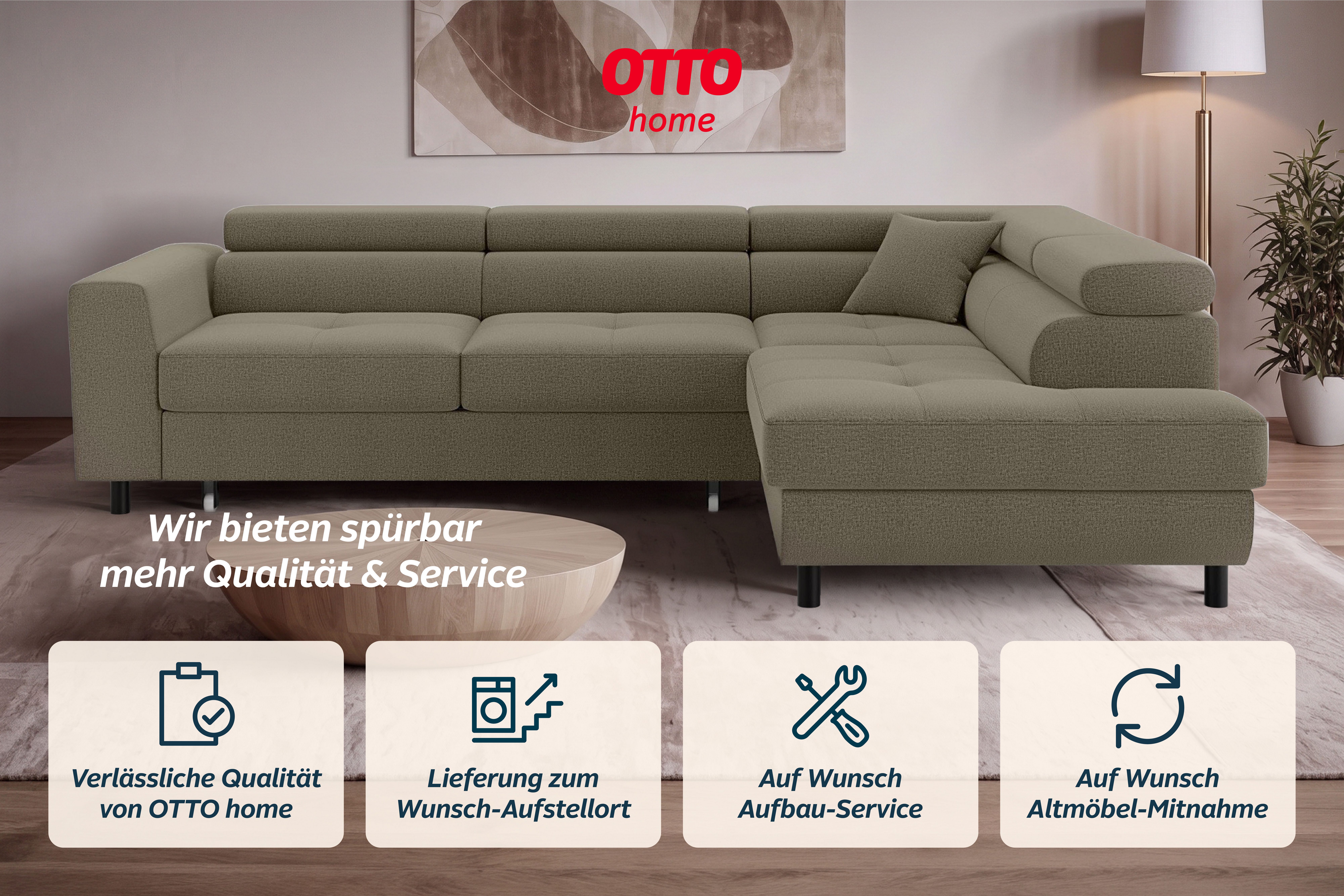 OTTO home Ecksofa AADEN Schlafsofa 254 cm - OTTO. Verlässliche Qualität., mit Bettfunktion, Bettkasten, Kopfstützen, rechts/links bestellbar – Bild 5 von 5