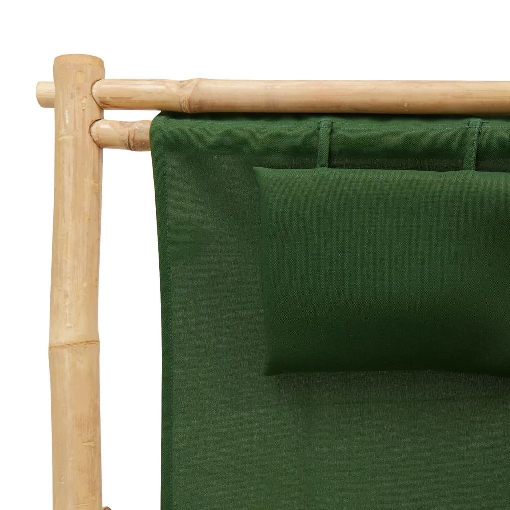 Bambus und Canvas Grün furnicato Liegestuhl Gartenstuhl