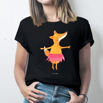 Mr. & Mrs. Panda T-Shirt Fuchs Ballerina - Schwarz - Geschenk, Shirt, Frauen, Herrn, Nachthemd (1-tlg)