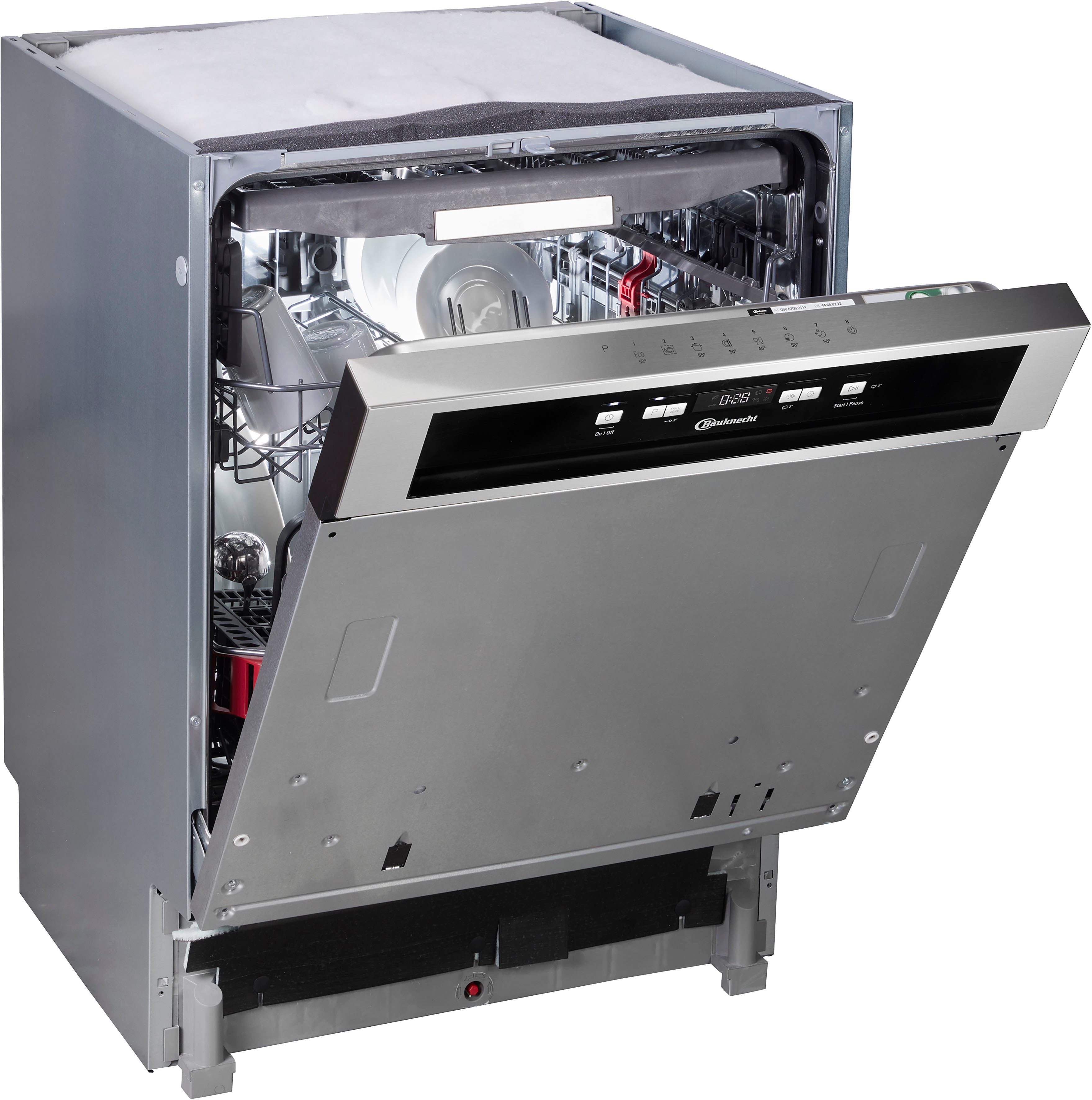 BAUKNECHT teilintegrierbarer Geschirrspüler OBBC Ecosilent 8650, 14 Maßgedecke
