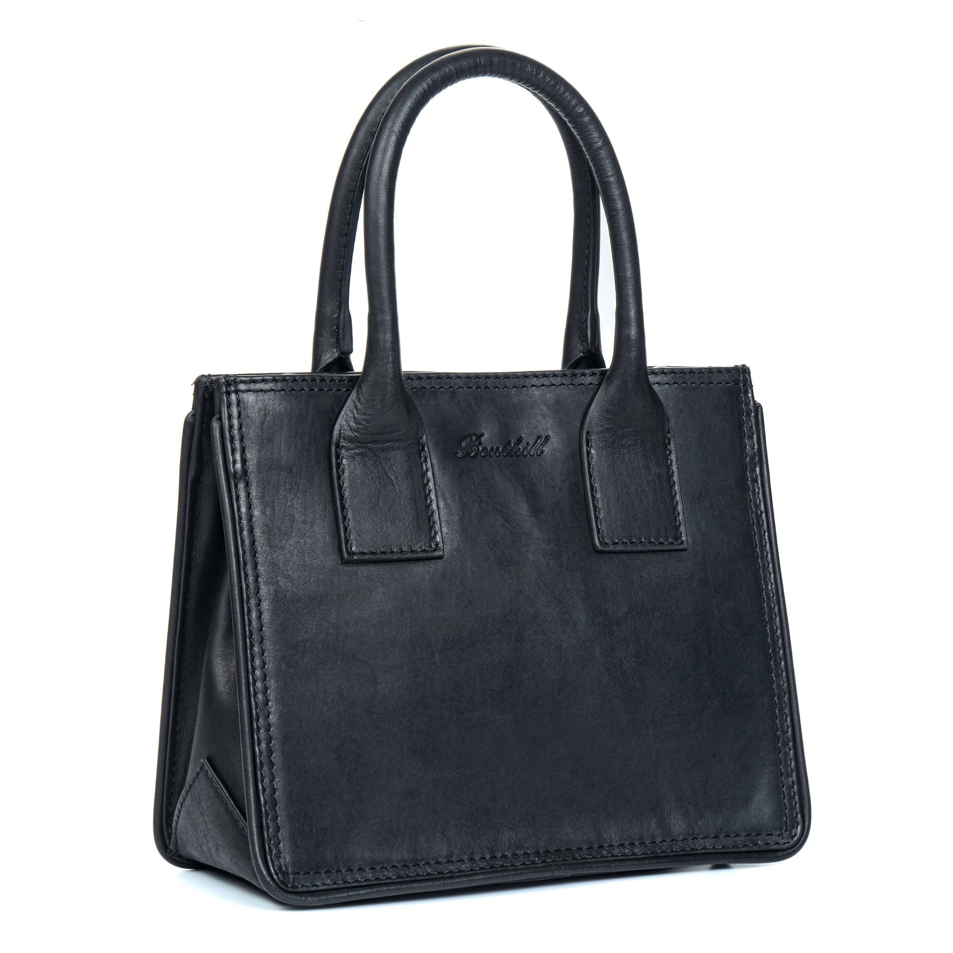 Benthill Henkeltasche Damen Echt Leder Tasche Henkeltasche Handtasche Frauen Schultertasche, Reißverschlussfach