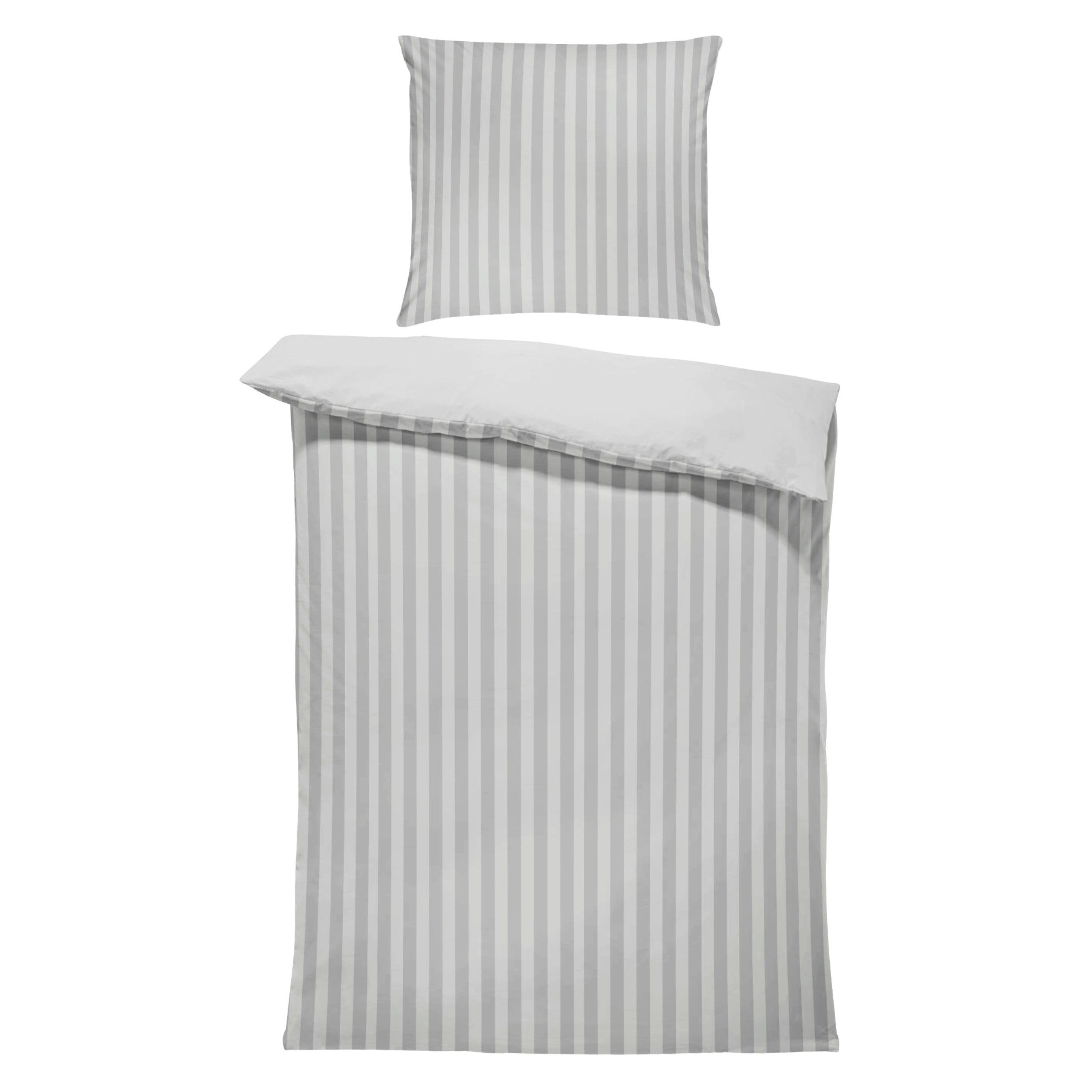 MTOnlinehandel Bettwäsche 135x200 + 80x80 cm, Renforcé, zeitloses Streifen Design, 100% Baumwolle, 2 teilig, Zeitlose Scandi Gemütlichkeit für stilvolle Schlafzimmer