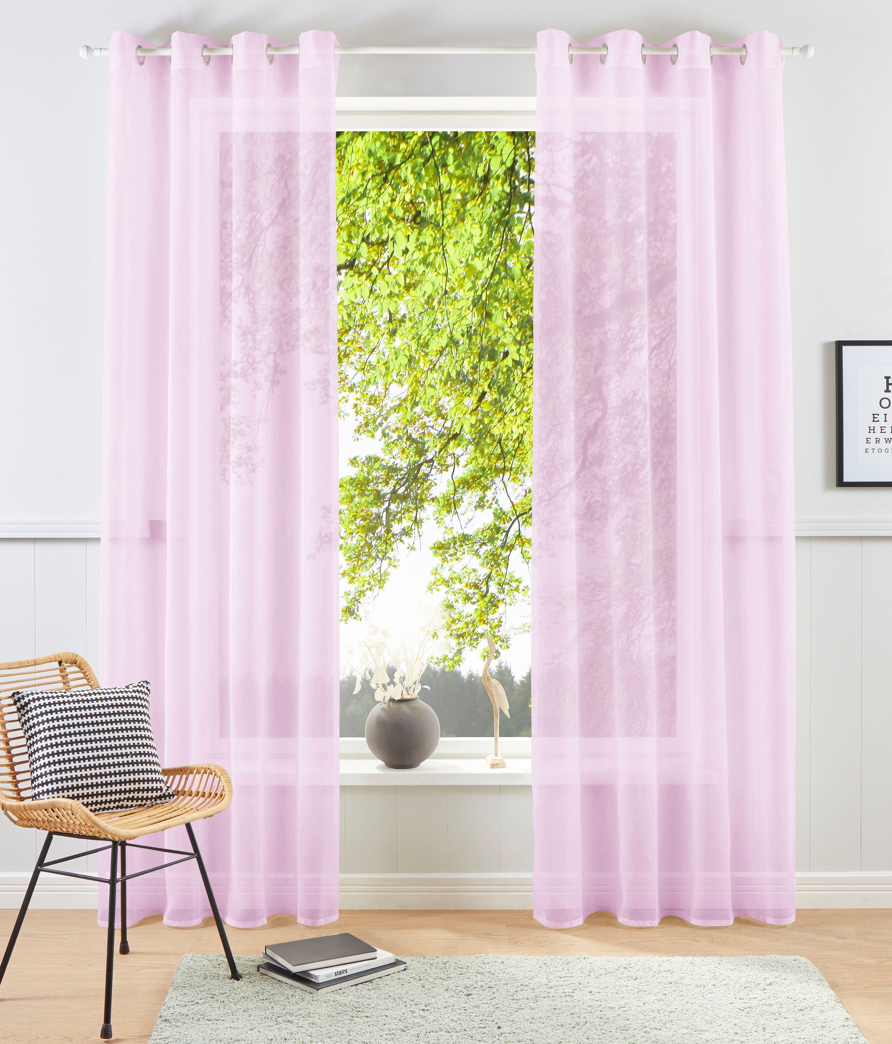 Gardine XANA, my home, Ösen (1 St), transparent, Polyester, Voile, Bestseller, einfarbig, 1 Schal, pflegeleicht, unifarben