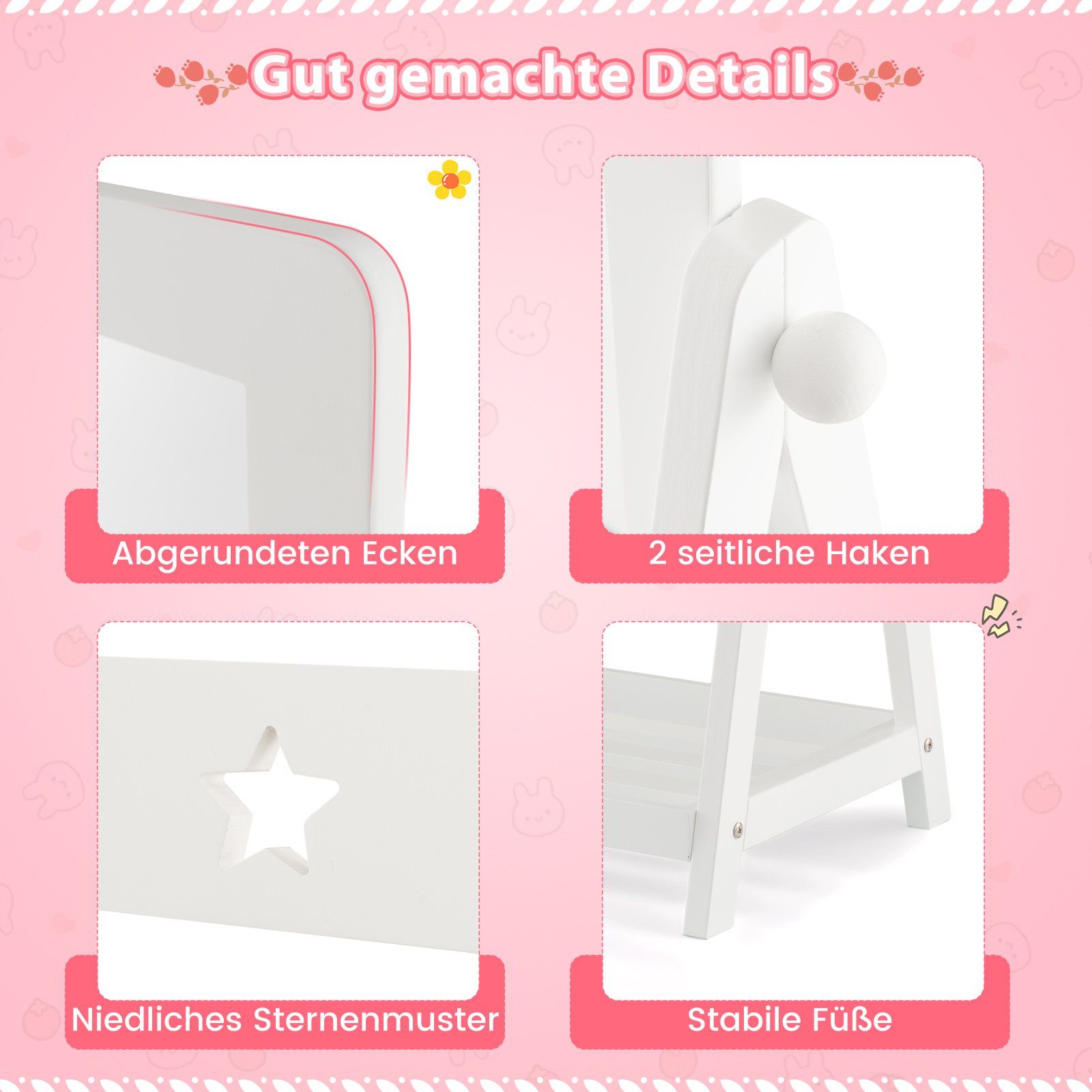 COSTWAY Ganzkörperspiegel Kinder Standspiegel, mit Ablage, günstig online kaufen
