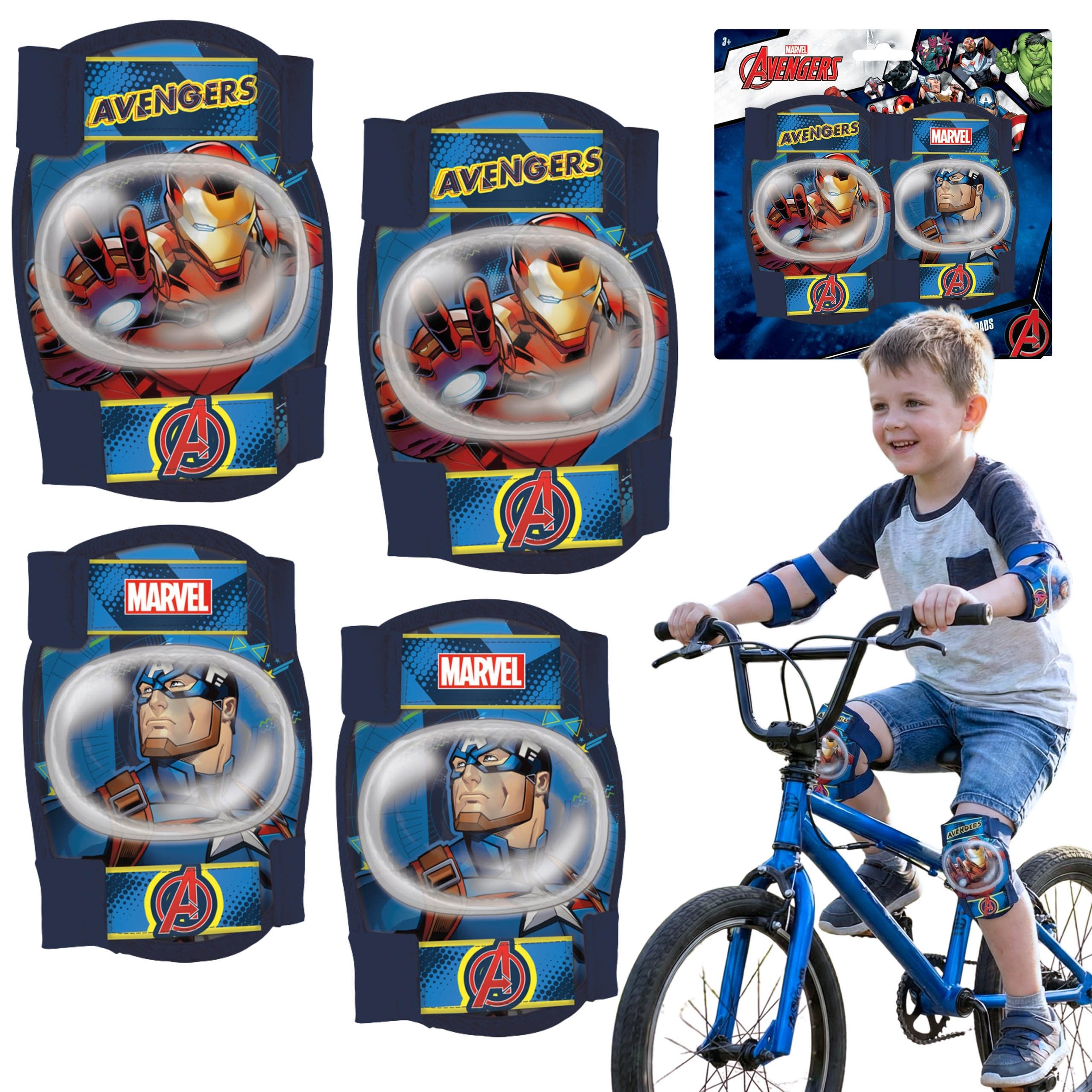 Protektoren-Set MARVEL Avengers Knie- und Ellbogenschützer für Kinder Fahrrad Roller