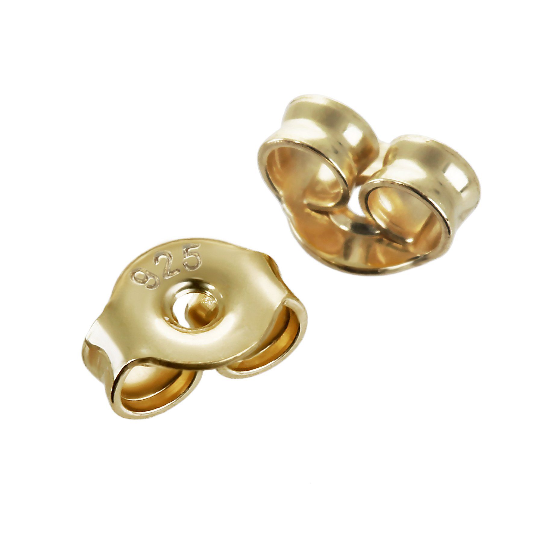 NKlaus Ohrstecker-Verschluss 1 Paar 925er Sterlingsilber Gelbgold vergoldet 4,8 (1 Paar)