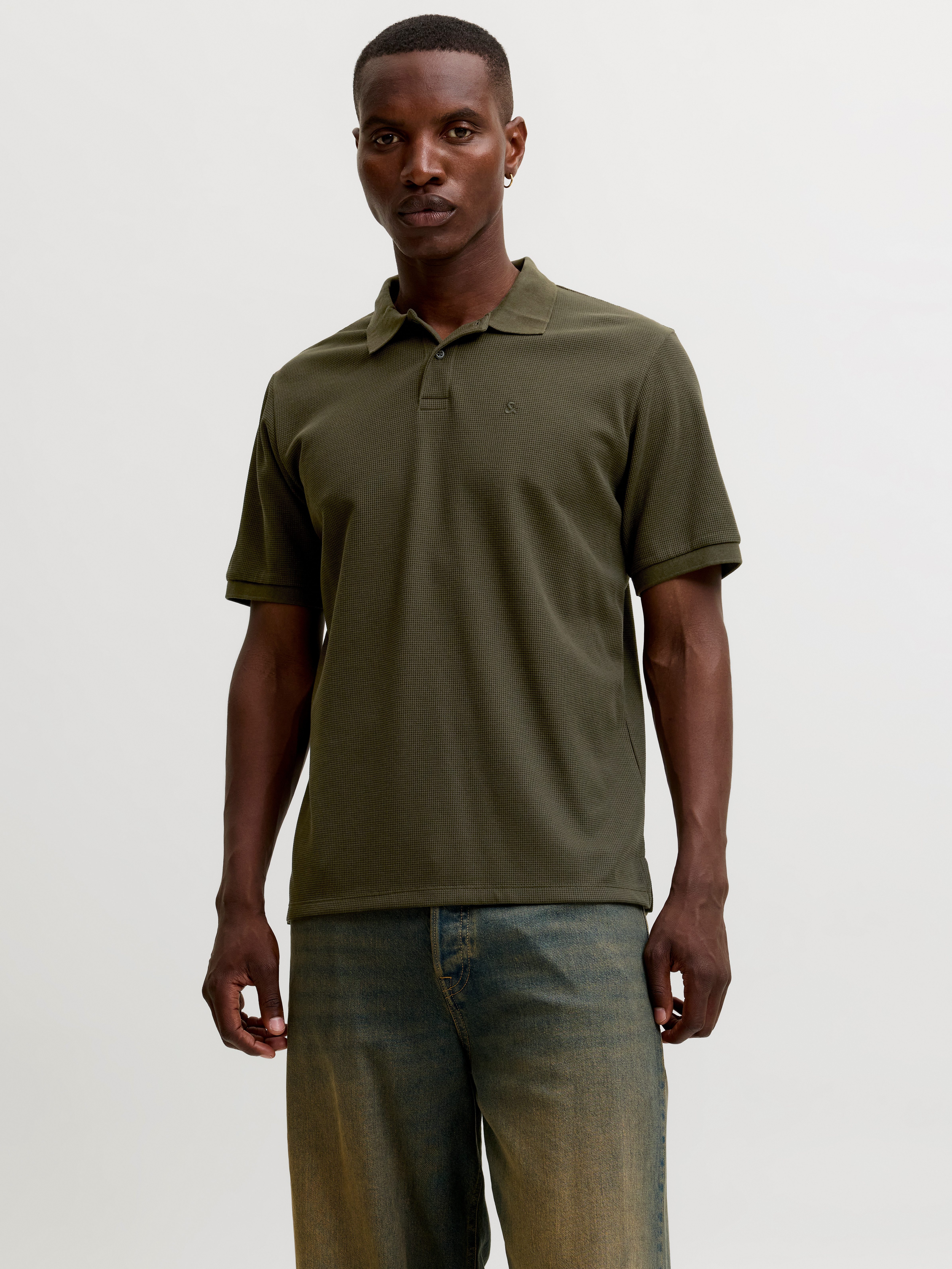 Jack & Jones Poloshirt JJEAUSTIN POLO SS NOOS Materialmix, regular fit