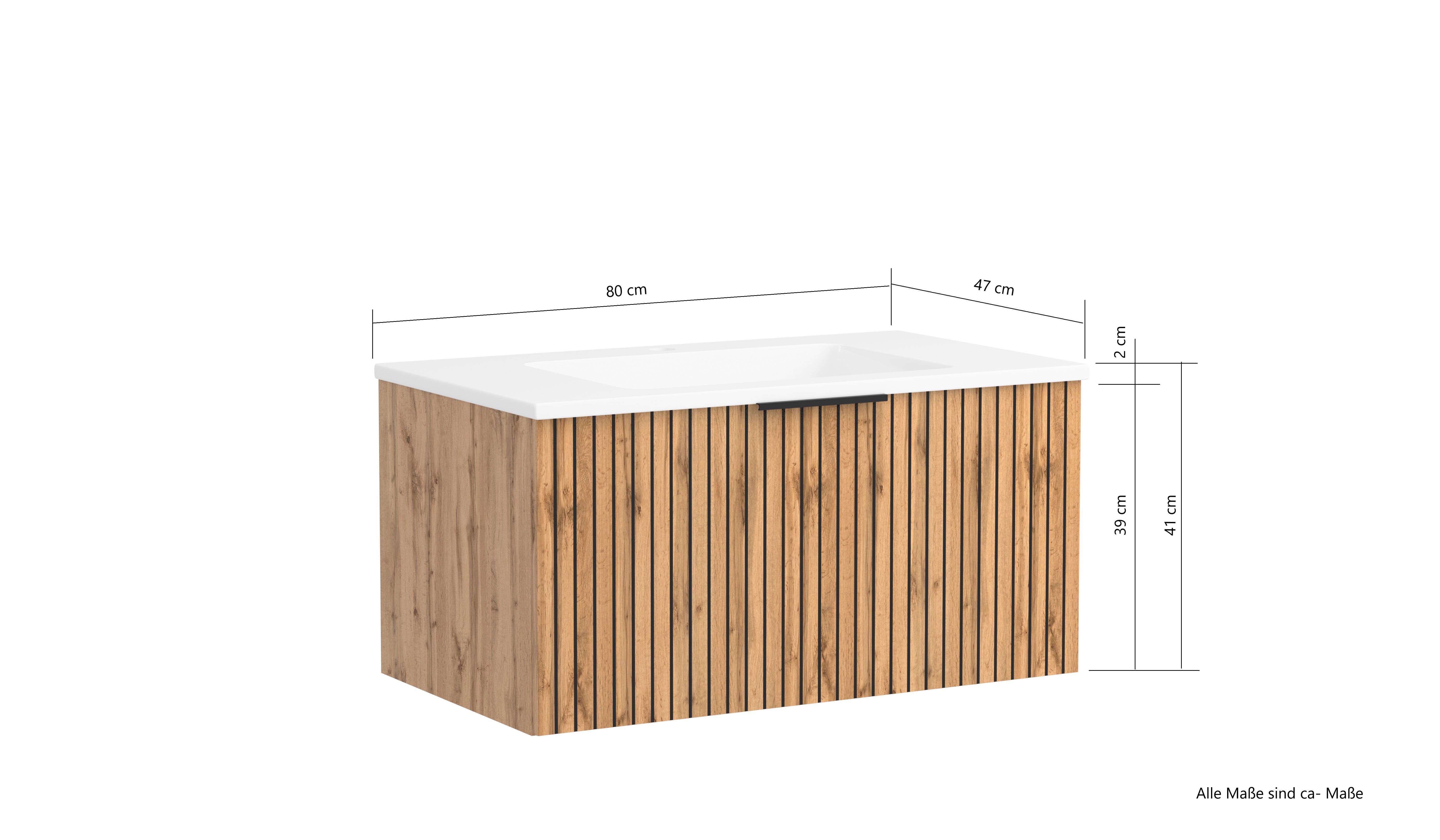 welltime Waschtisch, wahlweise mit Auflage- oder Aufsatzbecken in zwei verschiedenen Farben