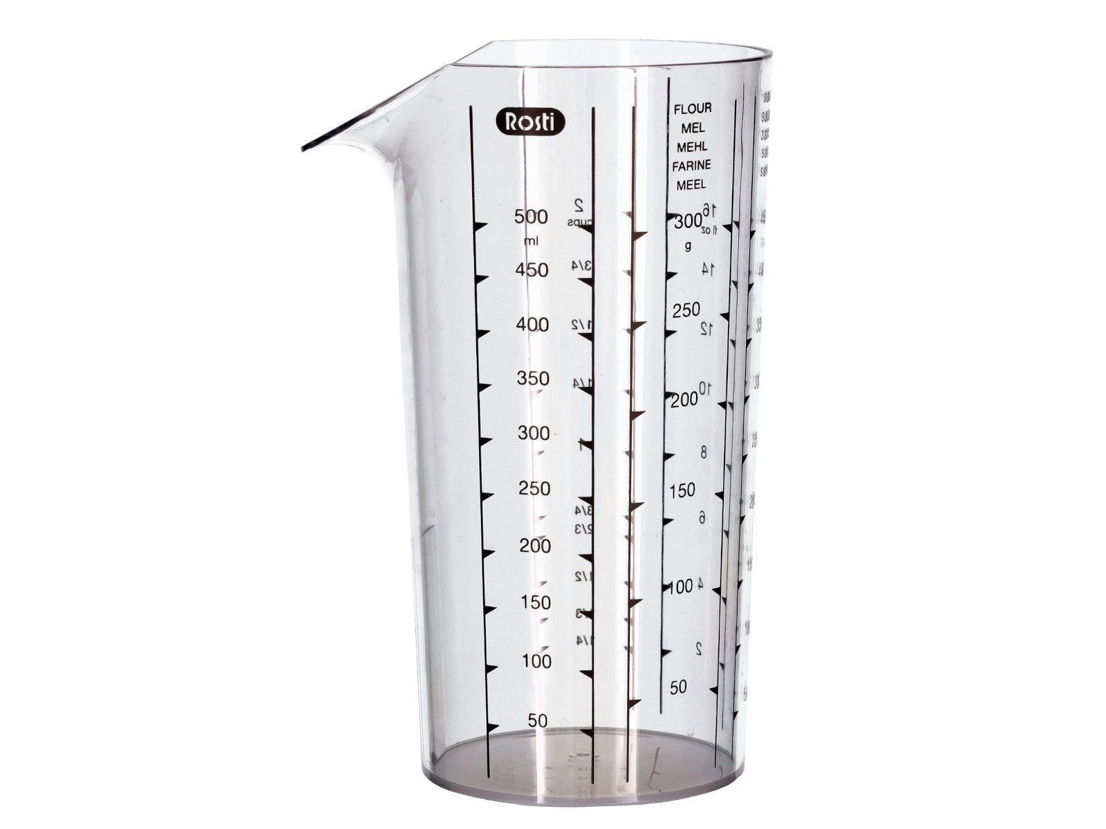 ROSTI Messbecher Messbecher transparent 0,5l, SAN (Styro-Acrylnitril-Copolymer)