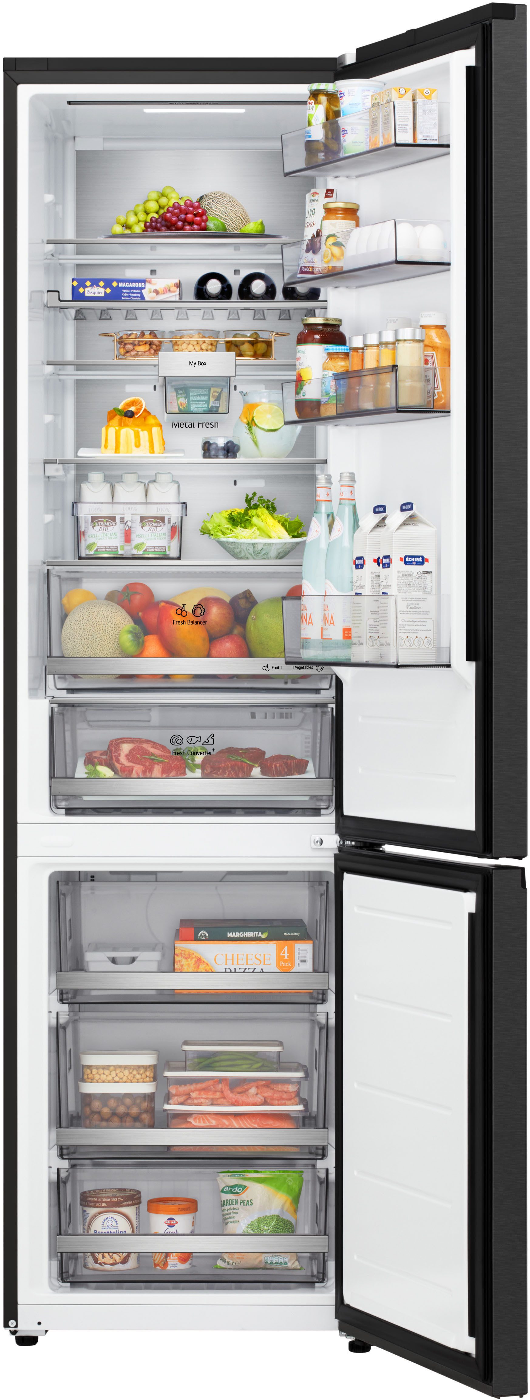 LG Kühl-/Gefrierkombination Serie 7 GBBS727AEV, 203 cm hoch, 59,7 cm breit, Vollintegrierbarer Kühlschrank dank frontaler Luftzufuhr und Abluft
