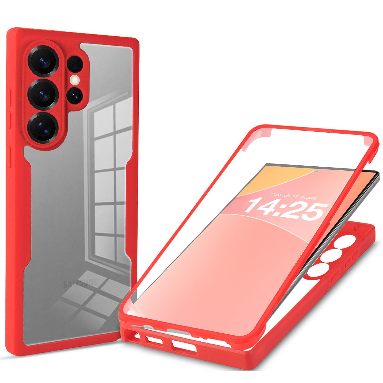 Tec-Expert Handyhülle 360 Grad Handy Hülle für Samsung Galaxy S26 Ultra, Rundum Schutz Cover Case Bumper robust Vollschutz