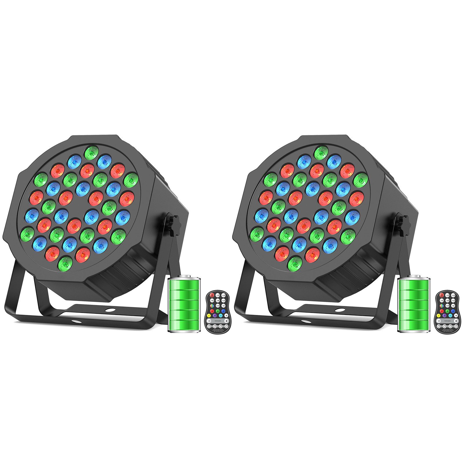 ZonQoonz Discolicht 36W RGB LED Bühnen-PAR-Scheinwerfer mit Fernbedienung für Hochzeiten