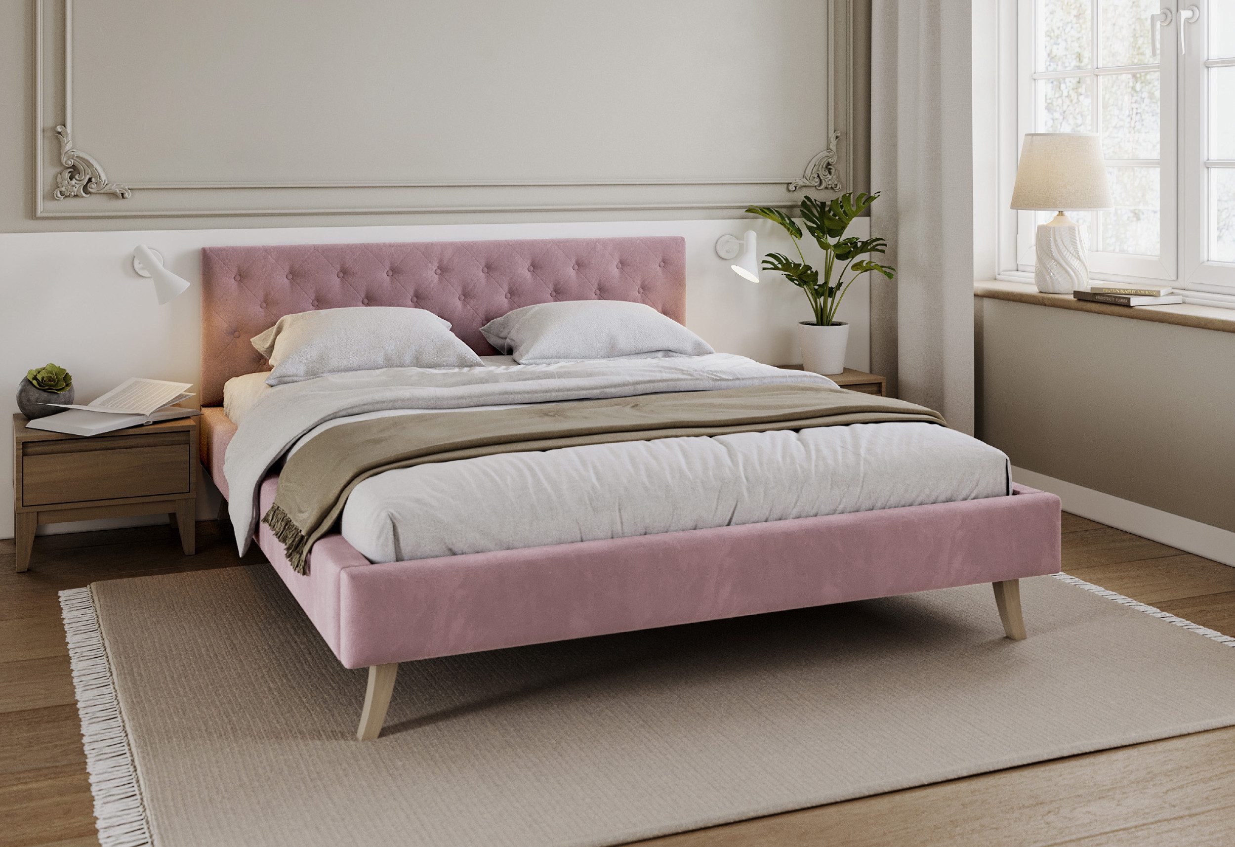 FDM Polsterbett ZUZA modern mit Bettkasten MADE IN EU - mit hochwertigem Velours Bezug (verfügbar 120x200 140x200 160x200 180x200cm, Bettrahmen, Bett, mit großen gepolsterten Kopfteil, ohne Matratze, Lattenrost aus Holz), ohne Matratze, Lattenrost aus Holz