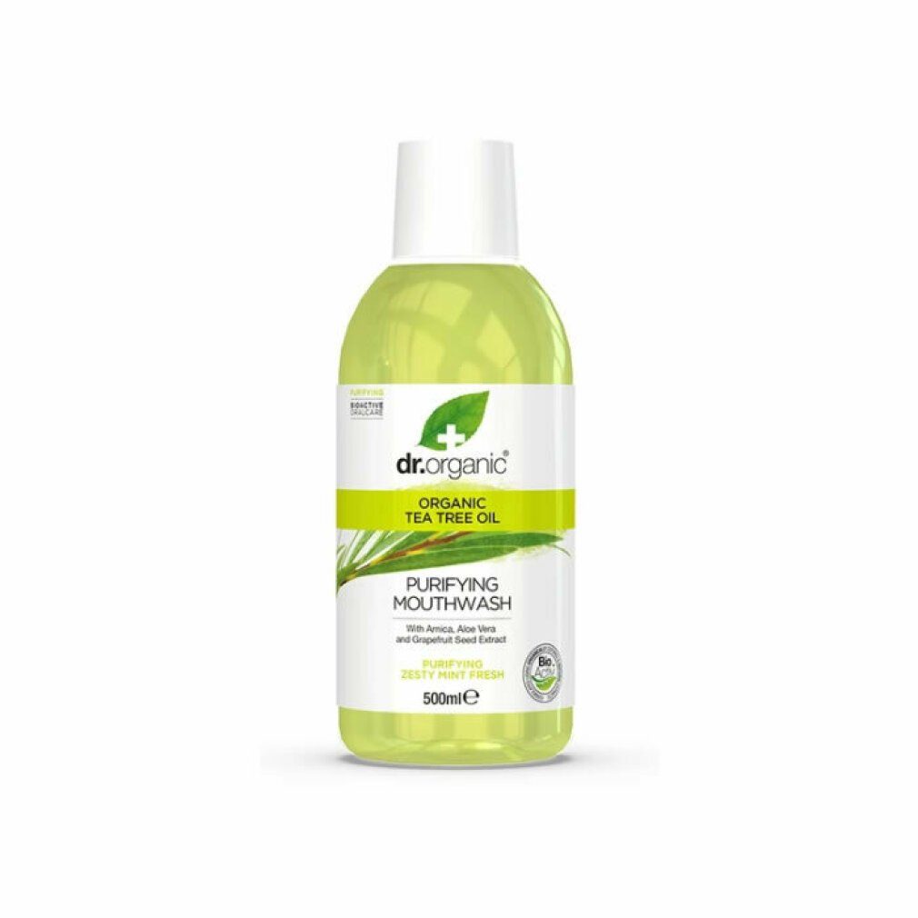 Dr. Organic Mundspülung Dr Organic Tea Tree Mouthwash 500ml, (Packung)