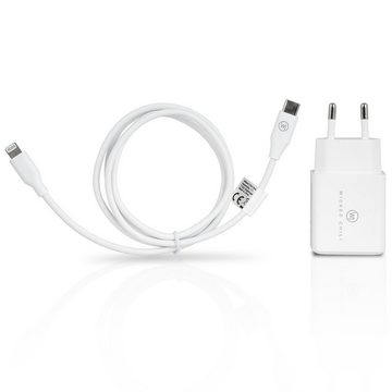 Wicked Chili »20W Netzteil USB C + Lightning Kabel für iPhone 14« Steckernetzteil (USB-C Fast Charger PD 3.0, Schnellladegerät für Apple iPhone 13 / 12 (Pro, Max, Mini), 11 (Pro, Max), XR, SE 2020 und MagSafe Ladegerät)
