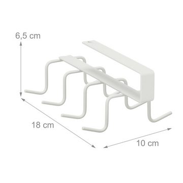 relaxdays Kleiderbügel 10 x Haken Schrankeinsatz weiß